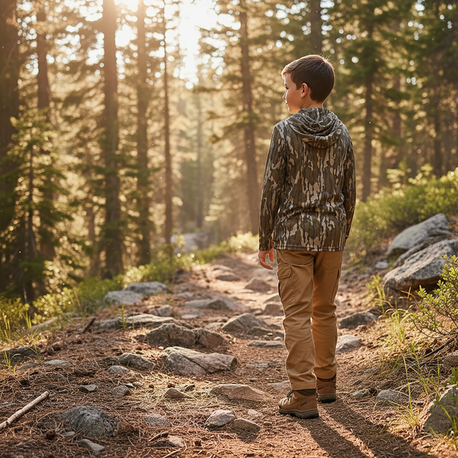 Magellan Outdoors Hunt Gear Youth Eagle Pass Tech Mesh Hooded Long Sleeve Shirt - view number 4
