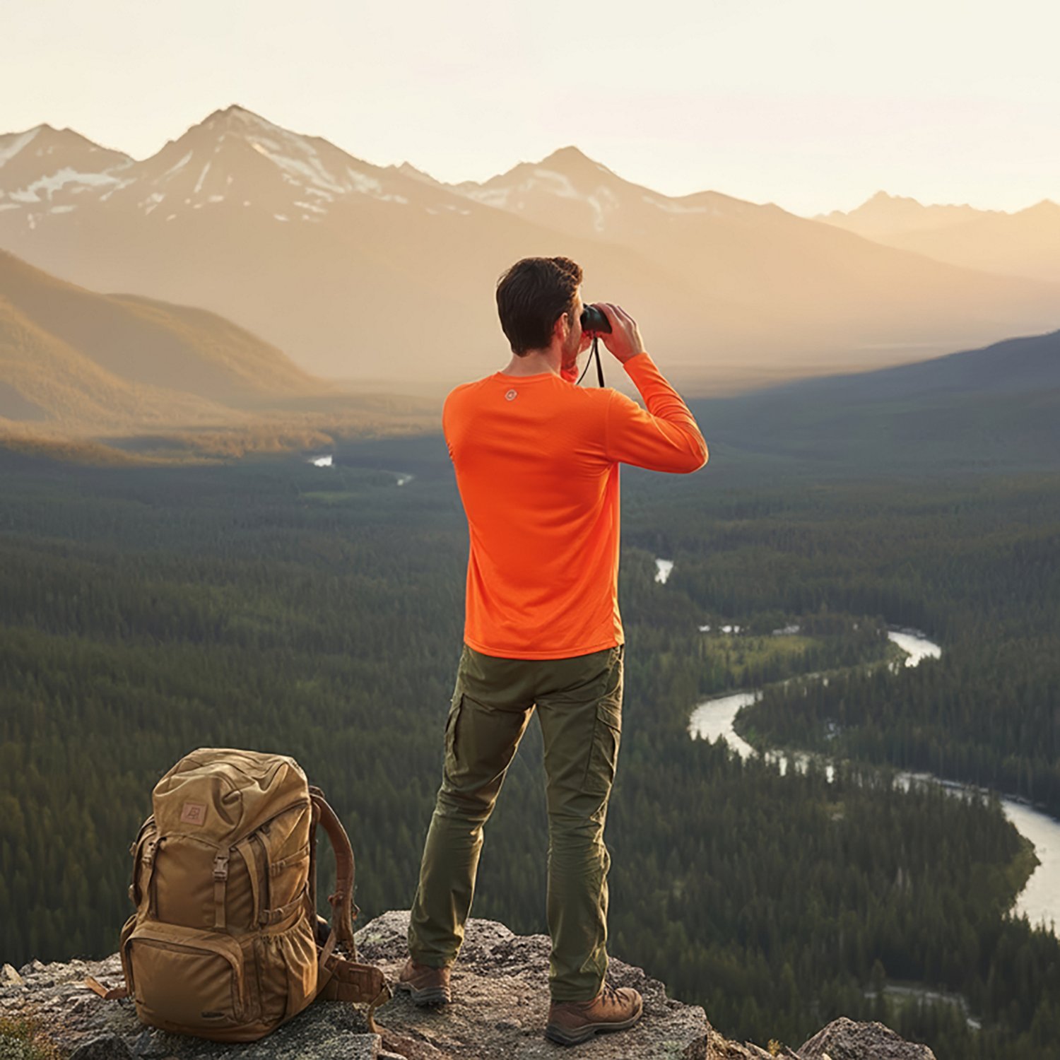 Magellan Outdoors Hunt Gear Men's Eagle Pass Tech Blaze Mesh Long Sleeve Shirt - view number 3