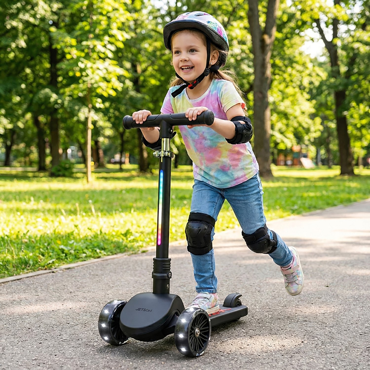 Jetson Amber 3 Wheel Light Up Deck Scooter