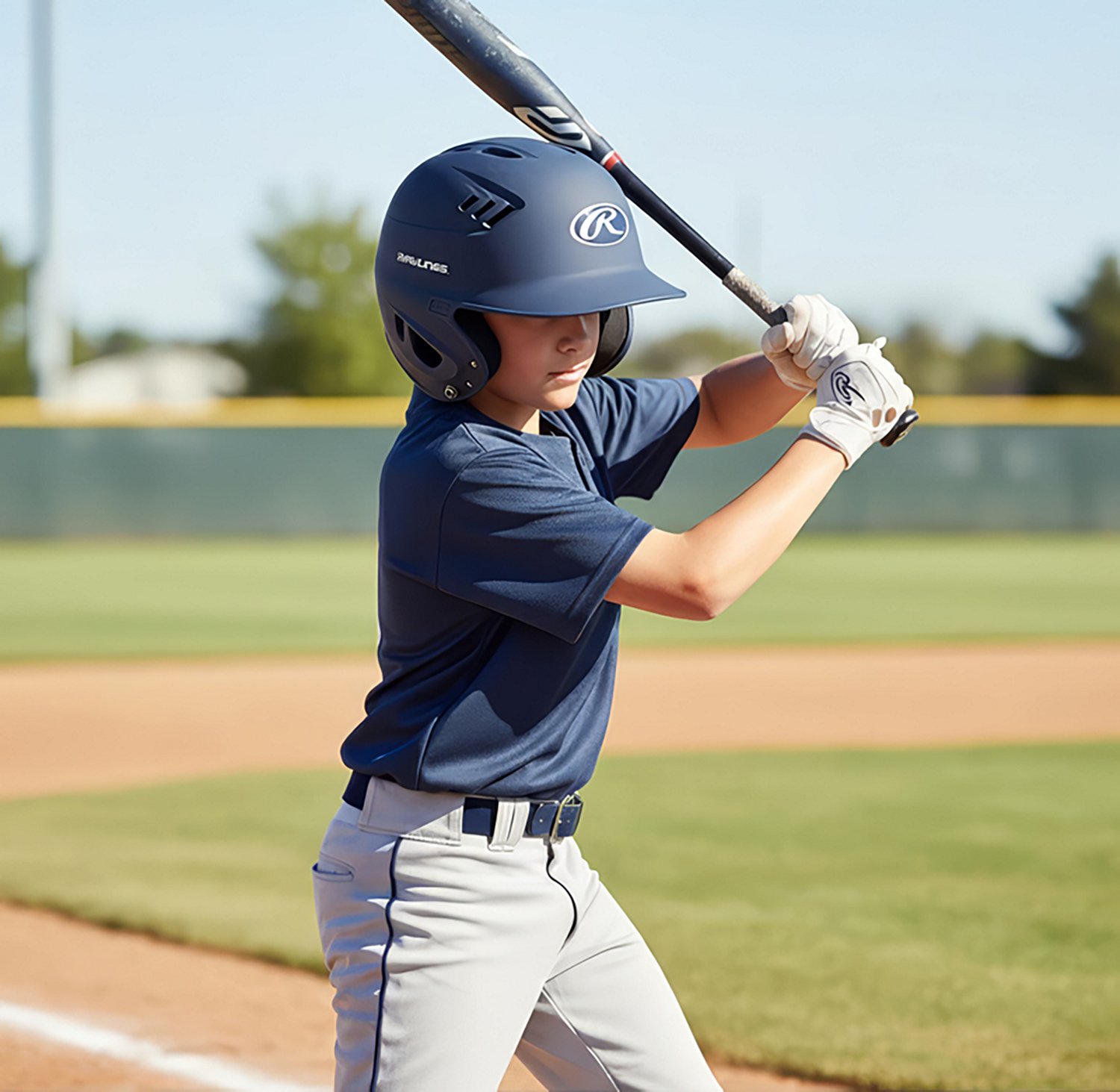 Rawlings Juniors' R-16 Matte Batting Helmet                                                                                      - view number 2