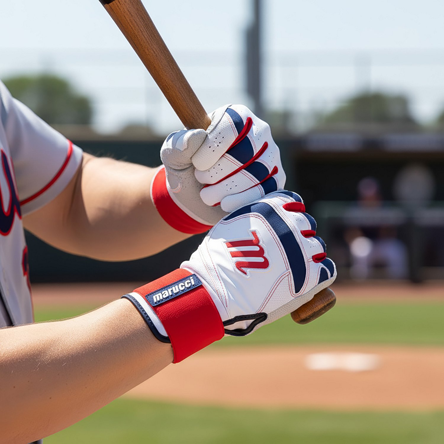 Marucci Adults' Signature Full Wrist Wrap Batting Gloves                                                                         - view number 3