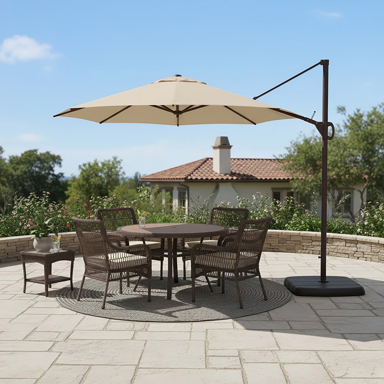 Mosaic 10 ft Round Patio Cantilever Umbrella - view number 3