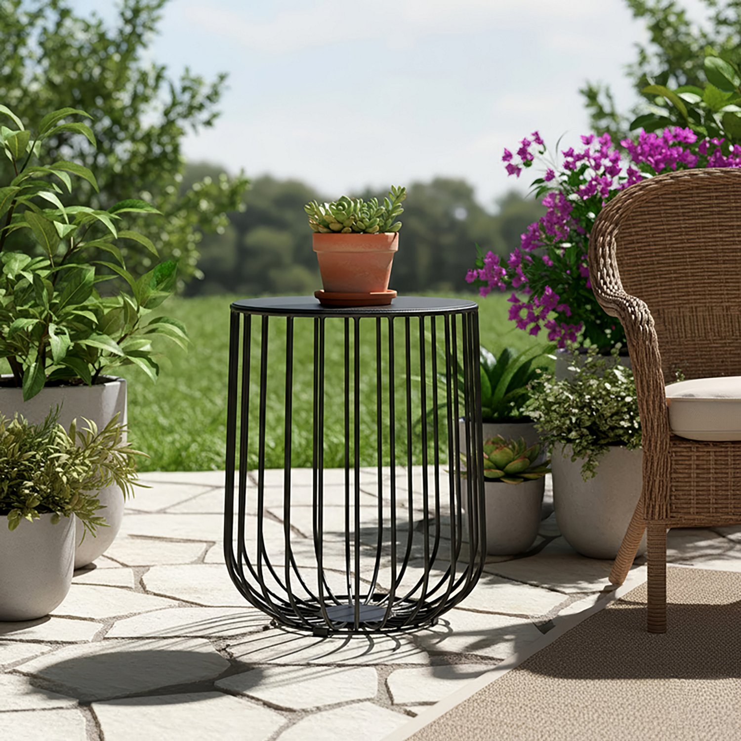 Mosaic Basket Accent Table - view number 3