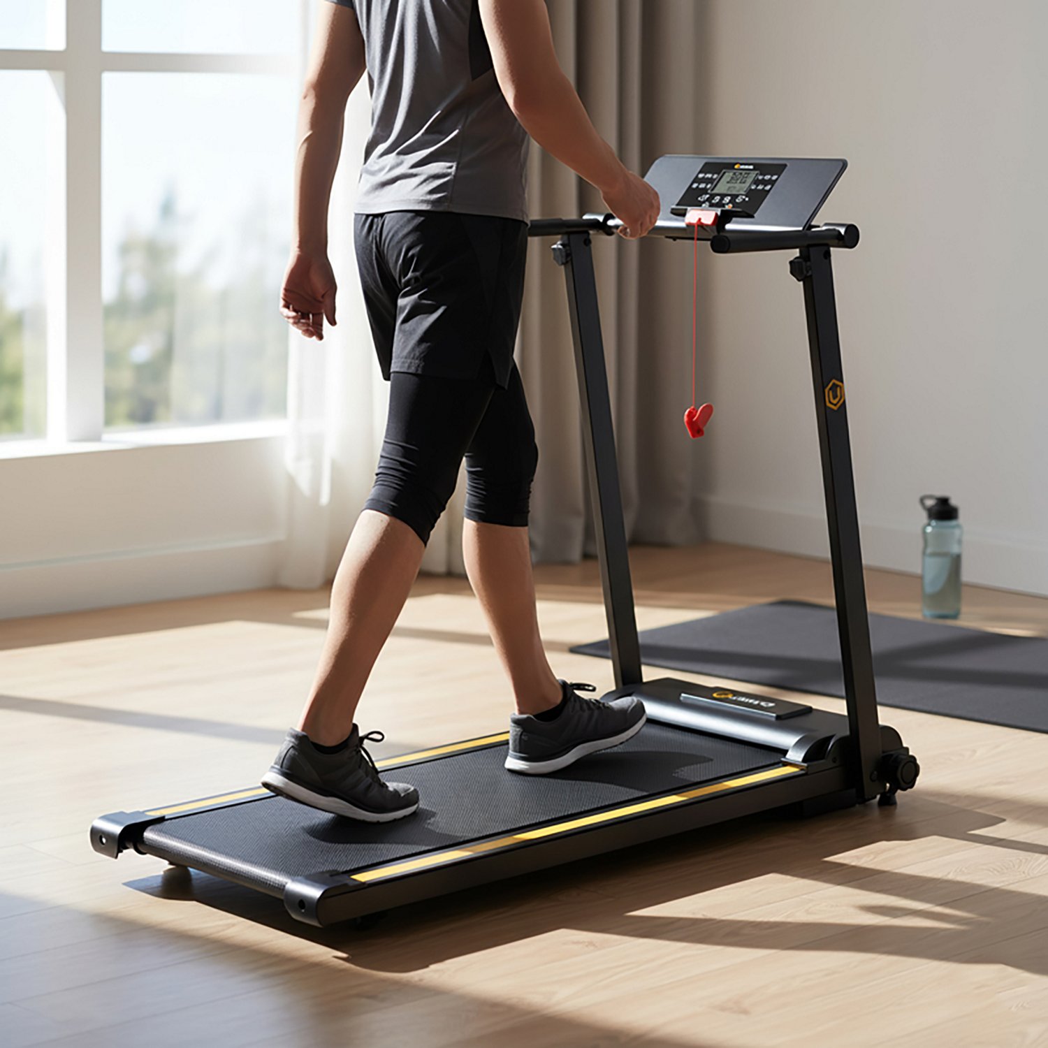 Urevo 2-in-1 Folding Walking Pad Treadmill