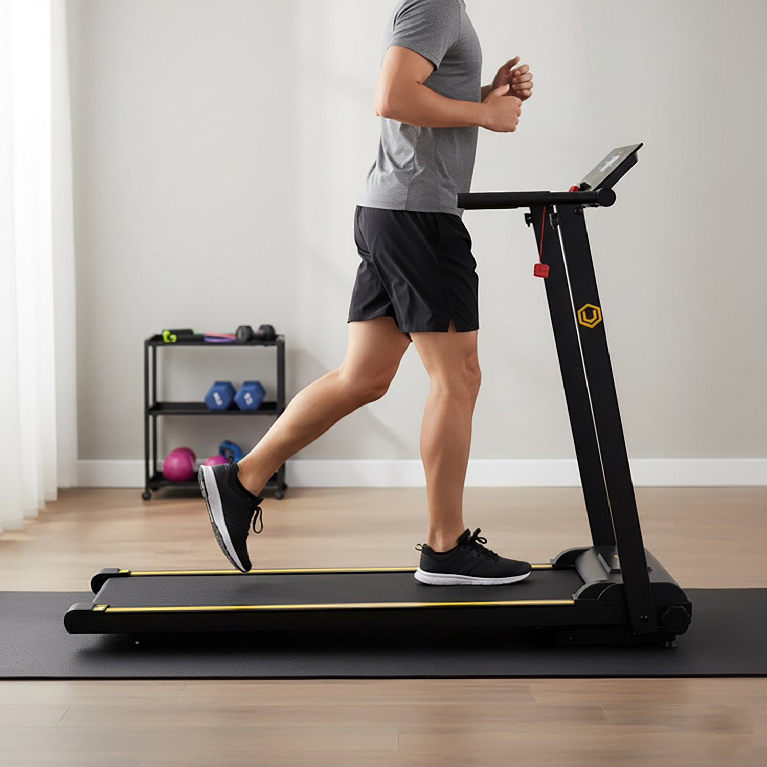 Urevo 2-in-1 Folding Walking Pad Treadmill