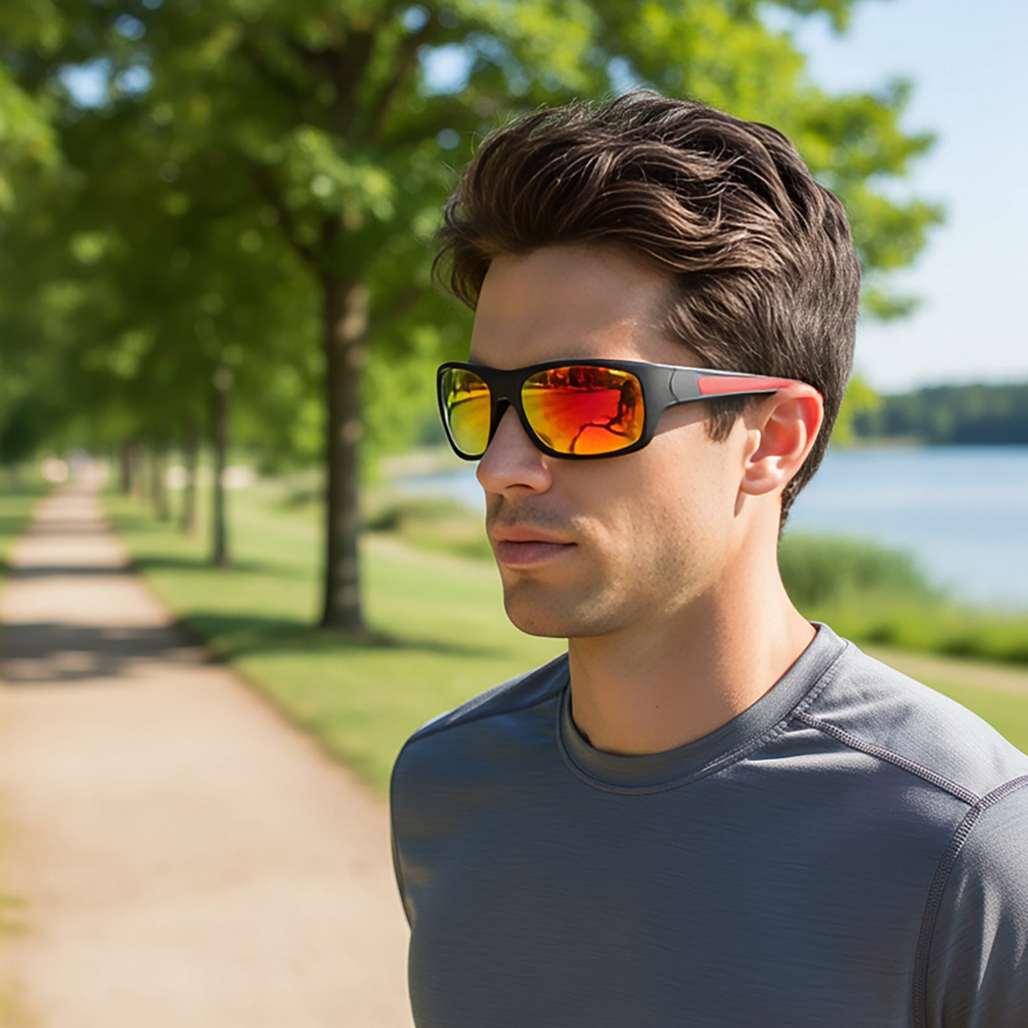 Maverick Men's Lifestyle Plastic Full Rimmed Sport Wrap-Around Polarized Sunglasses - view number 3