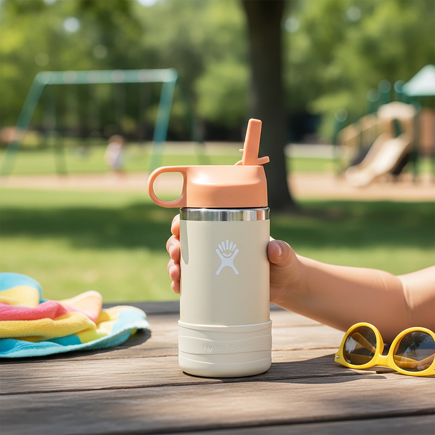 Hydro Flask 12 oz Wide Mouth Kids Water Bottle with Straw Cap and Boot                                                           - view number 4