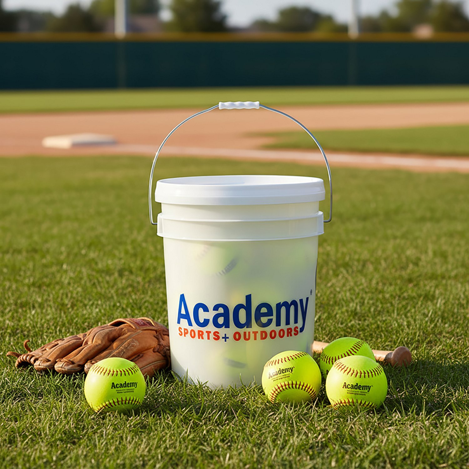 Academy Sports + Outdoors 11 in Practice Softballs Bucket 18 Pack                                                                - view number 4
