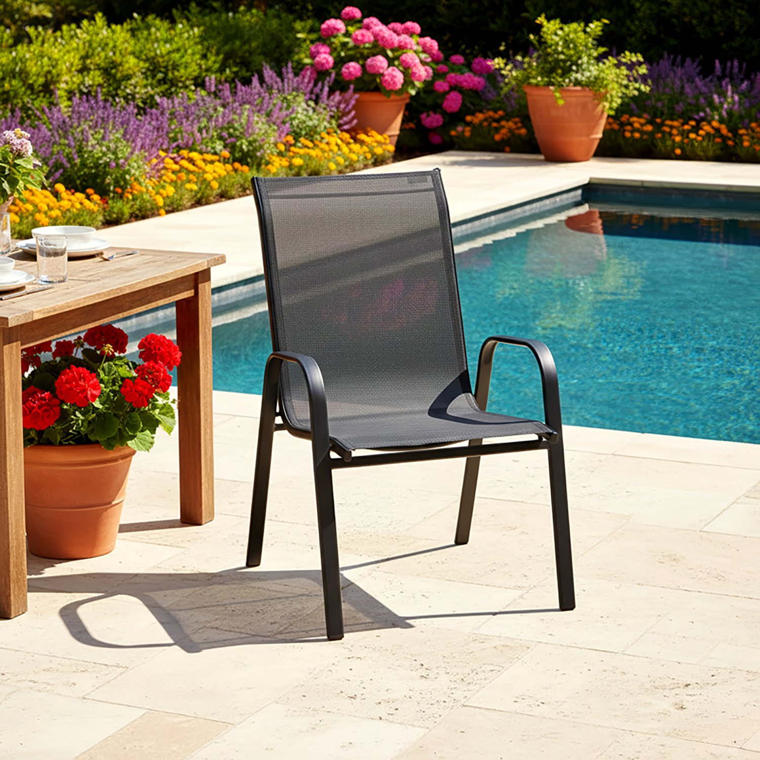 Mosaic Livingston Oversize Solid Sling Stack Chair  - view number 4