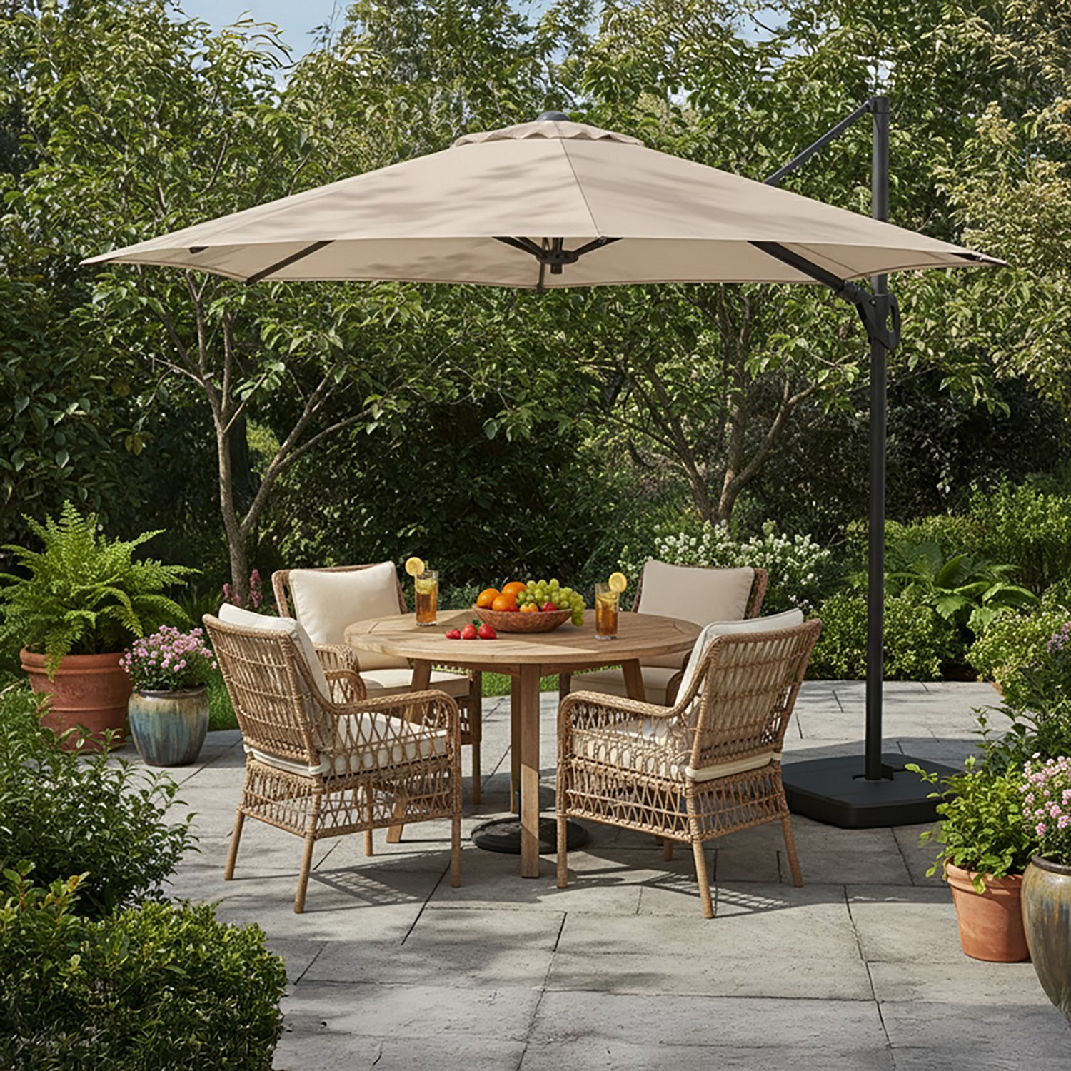 Mosaic Round Patio 10 ft Cantilever Umbrella with EZ Lever                                                                       - view number 3