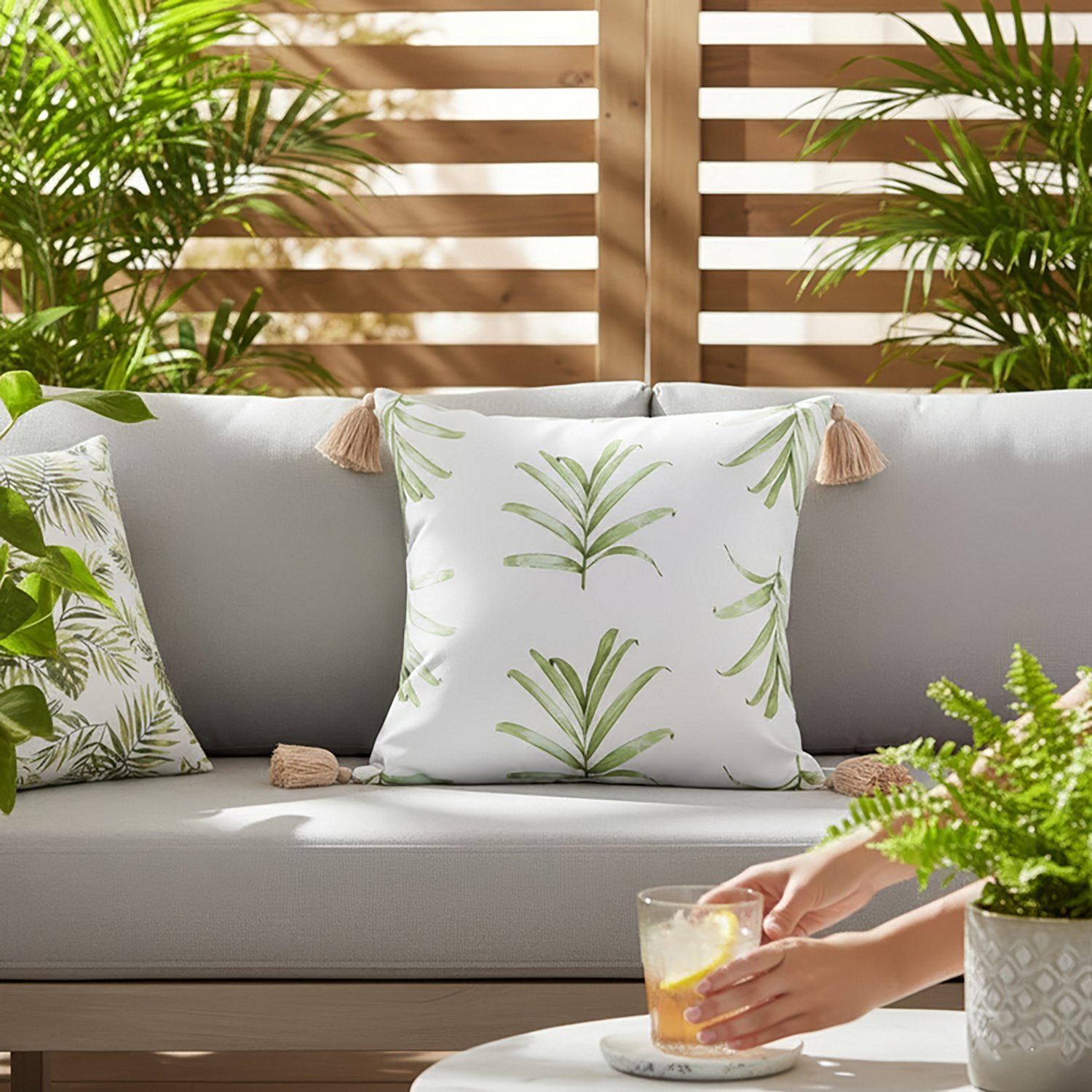 Mosaic 18 in Printed Patio Pillow                                                                                                - view number 3