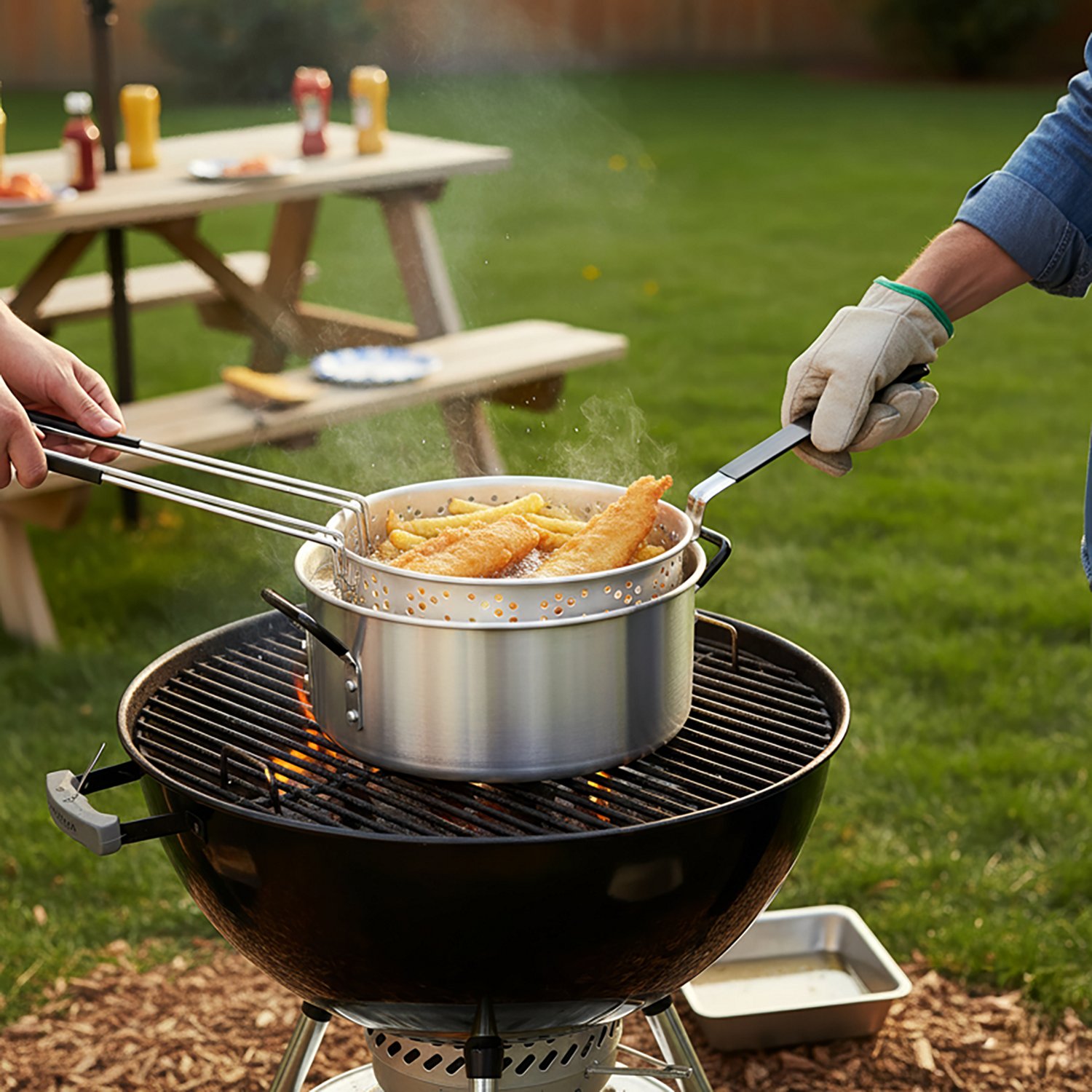 Outdoor Gourmet 10 qt Pan and Basket - view number 2