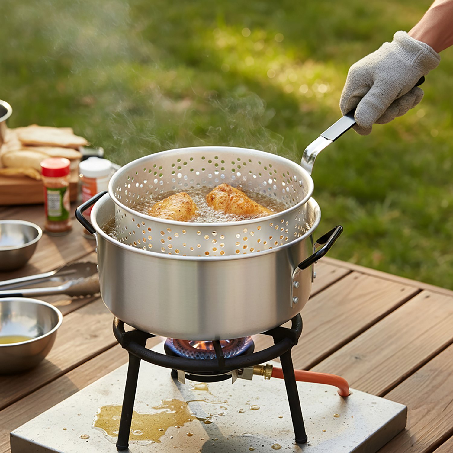 Outdoor Gourmet 10 qt Pan and Basket - view number 3