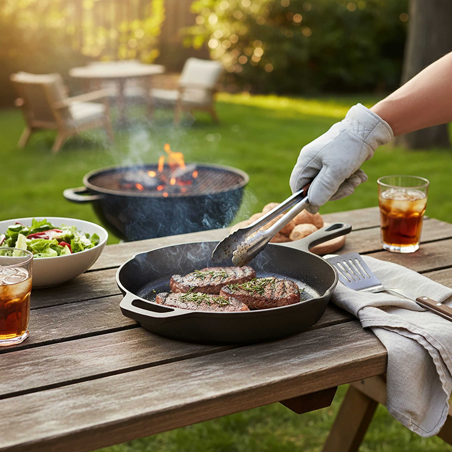 Outdoor Gourmet 10 in Polished Cast Iron Skillet - view number 3