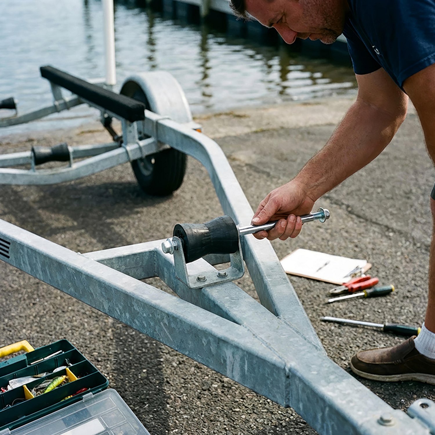 C.E. Smith Company 6-1/4" Zinc-Plated Roller Shaft with Cap Nuts - view number 2
