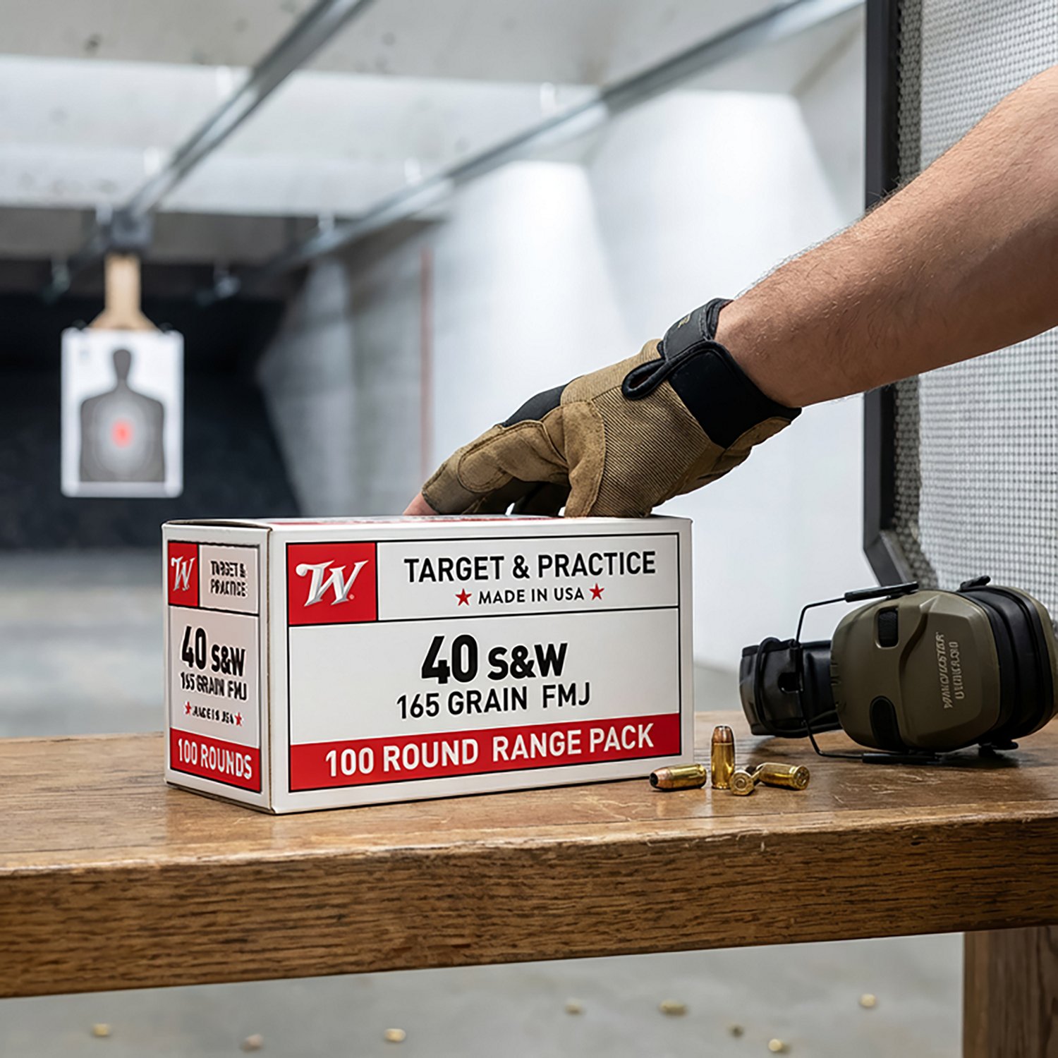 Winchester USA Full Metal Jacket Flat-Nose .40 Smith & Wesson 165-Grain Handgun Ammunition - 100 Rounds - view number 2