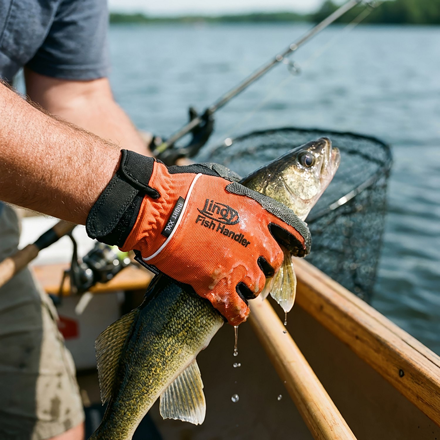 Lindy Adults' Right-handed Fish Handling Glove - view number 2