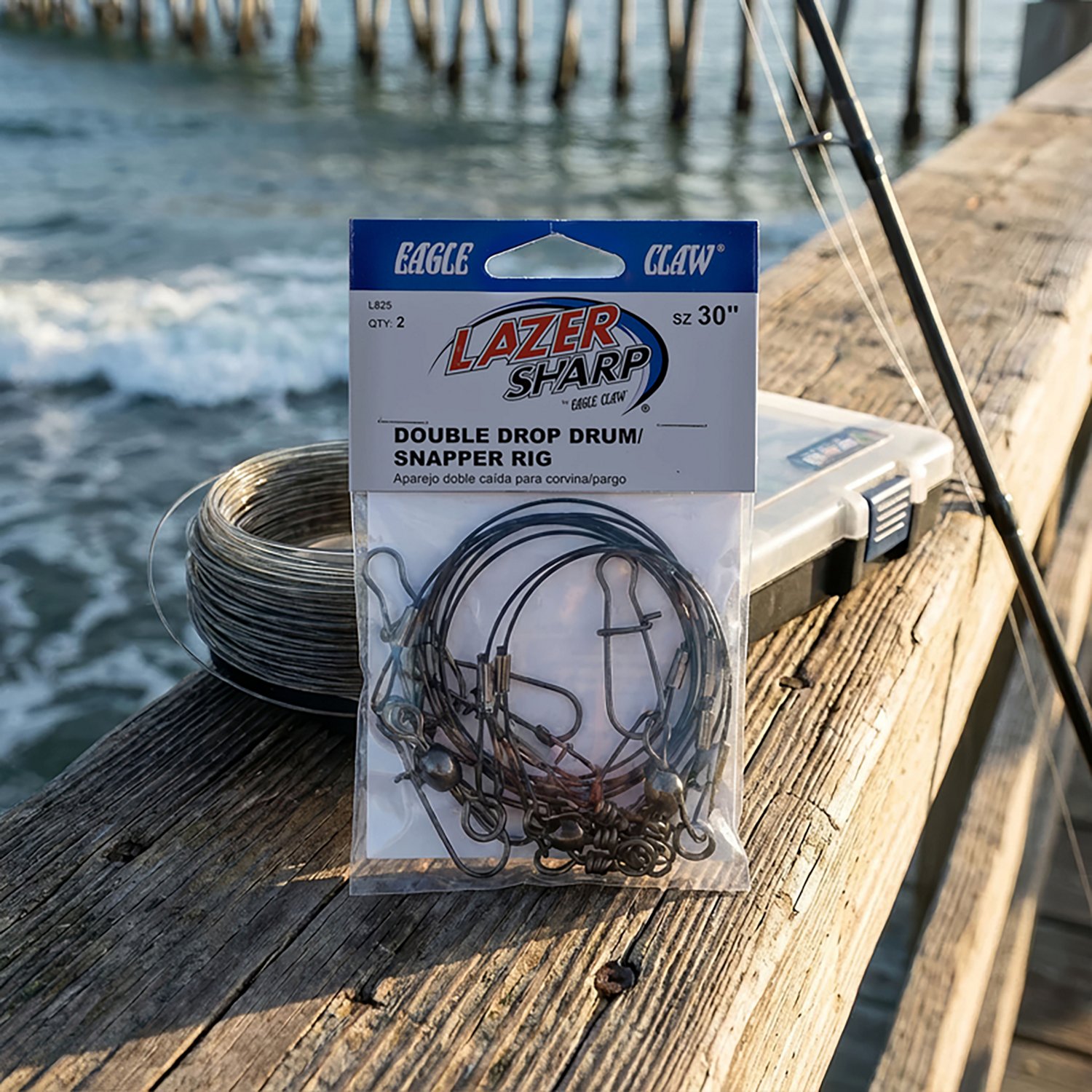 Eagle Claw 30" Double Drop Drum/Snapper Saltwater Leader Rigs 2-Pack - view number 2