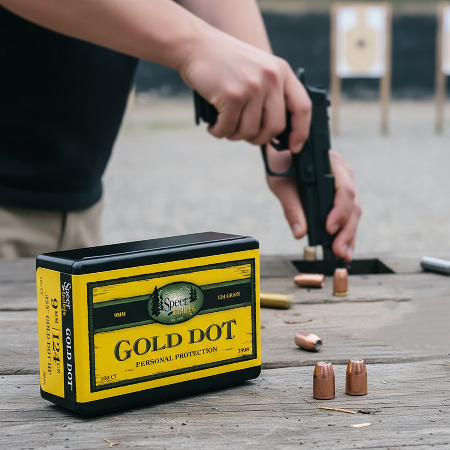 Speer Gold Dot .38 Auto/.380/9mm Luger 124-Grain Hollow-Point Bullets