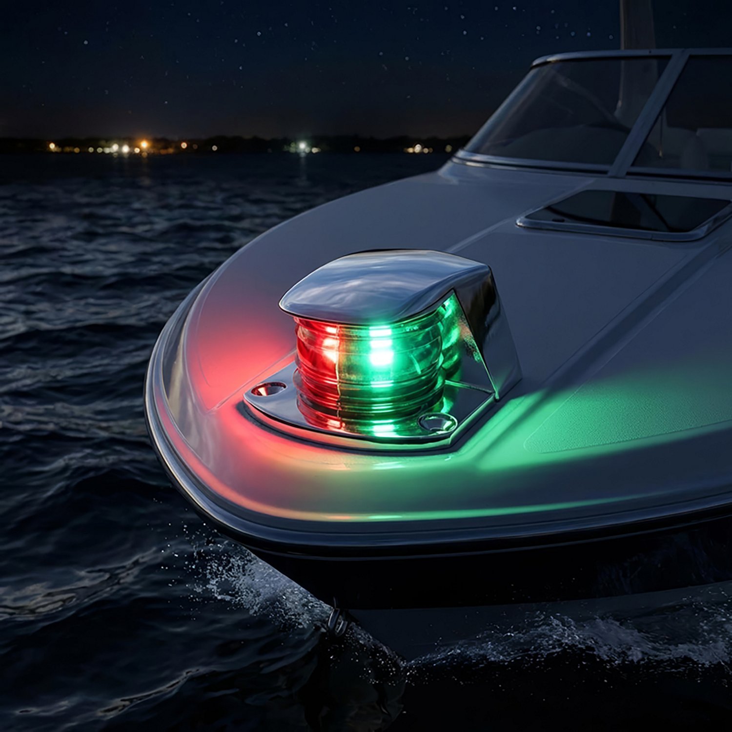 Marine Raider Chrome Zamak Bicolor Incandescent Bow Light - view number 3