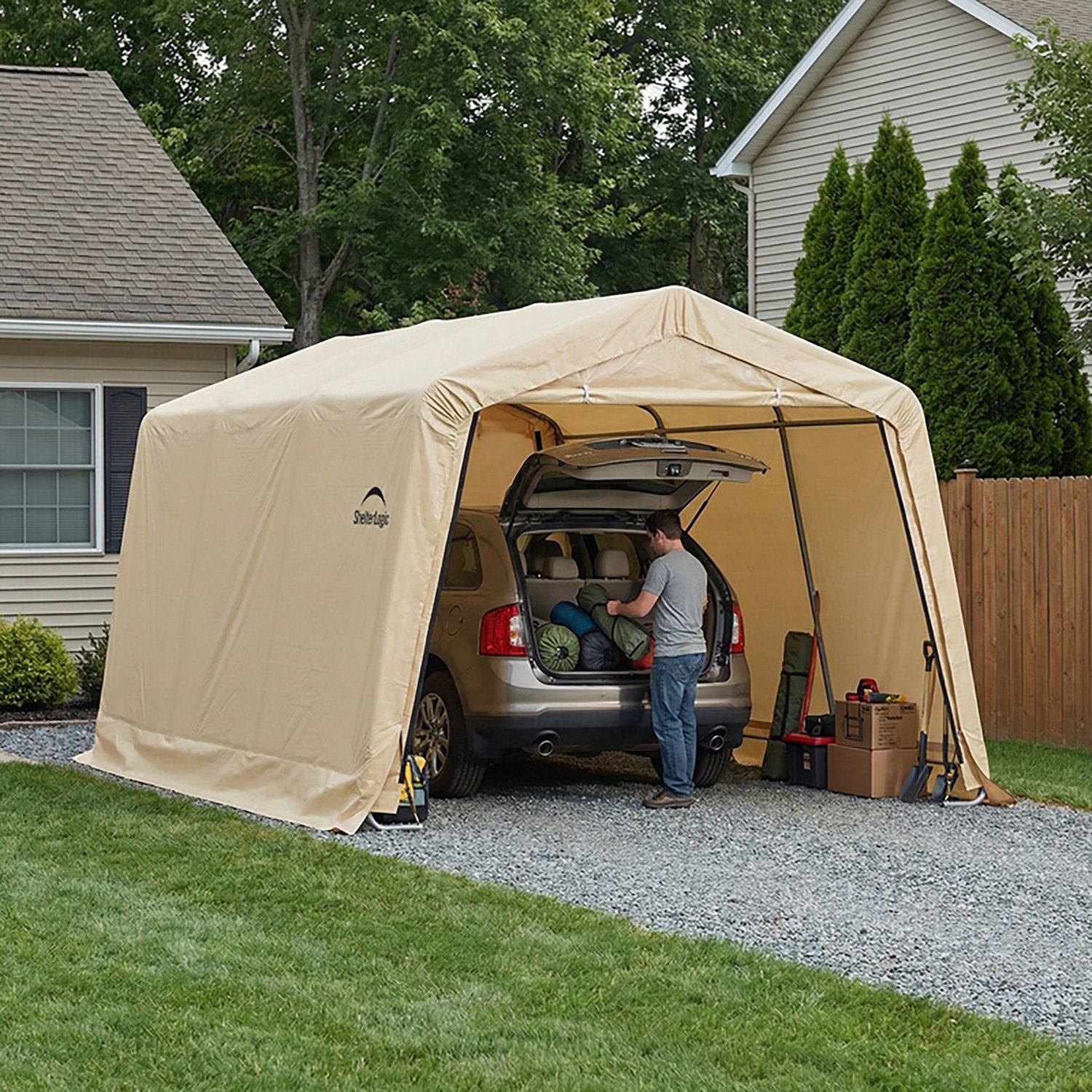 ShelterLogic AutoShelter® 1015 10' x 15' Portable Garage - view number 3