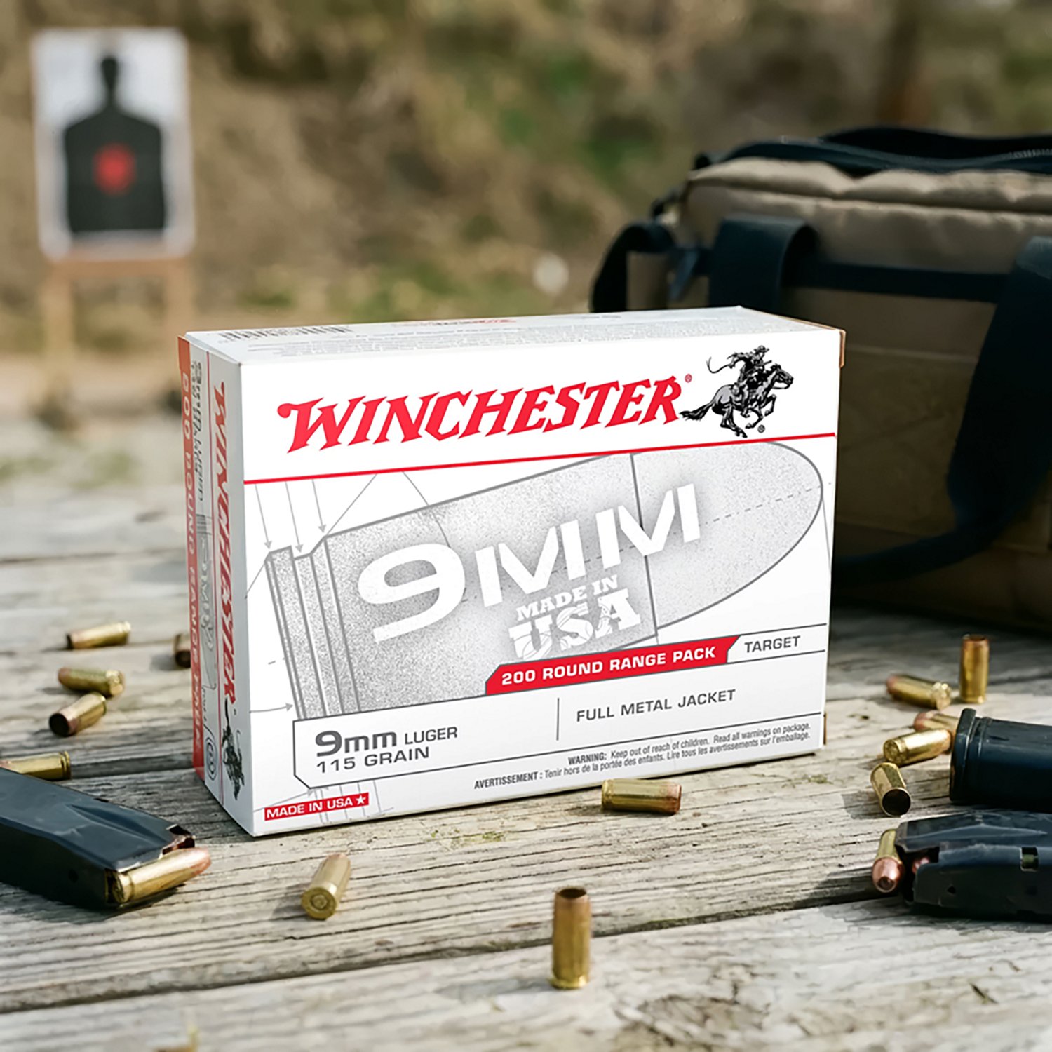 Winchester 9mm 115-Grain FMJ Centerfire Pistol Ammunition - 200 Rounds - view number 5