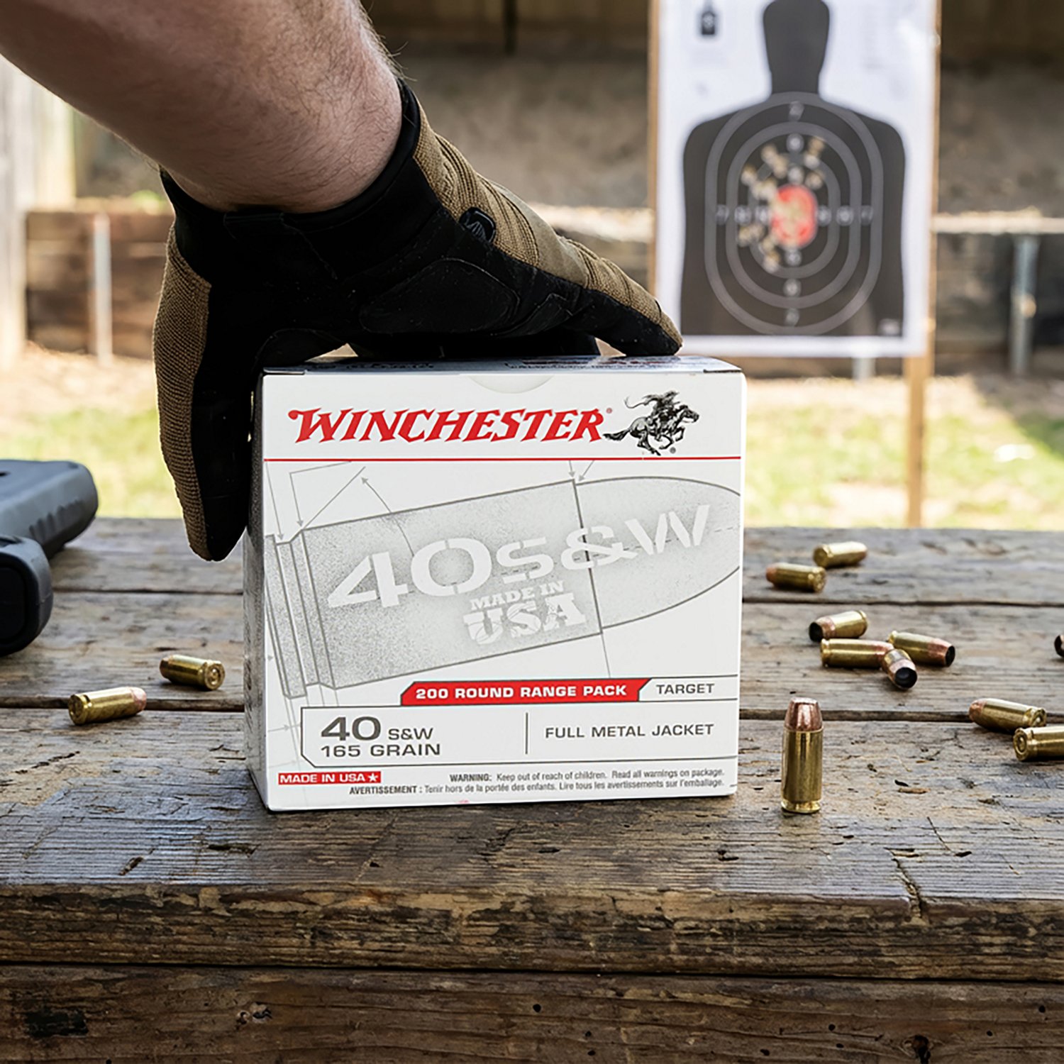 Winchester .40 S&W 165-Grain FMJ Centerfire Pistol Ammunition - 200 Rounds - view number 3