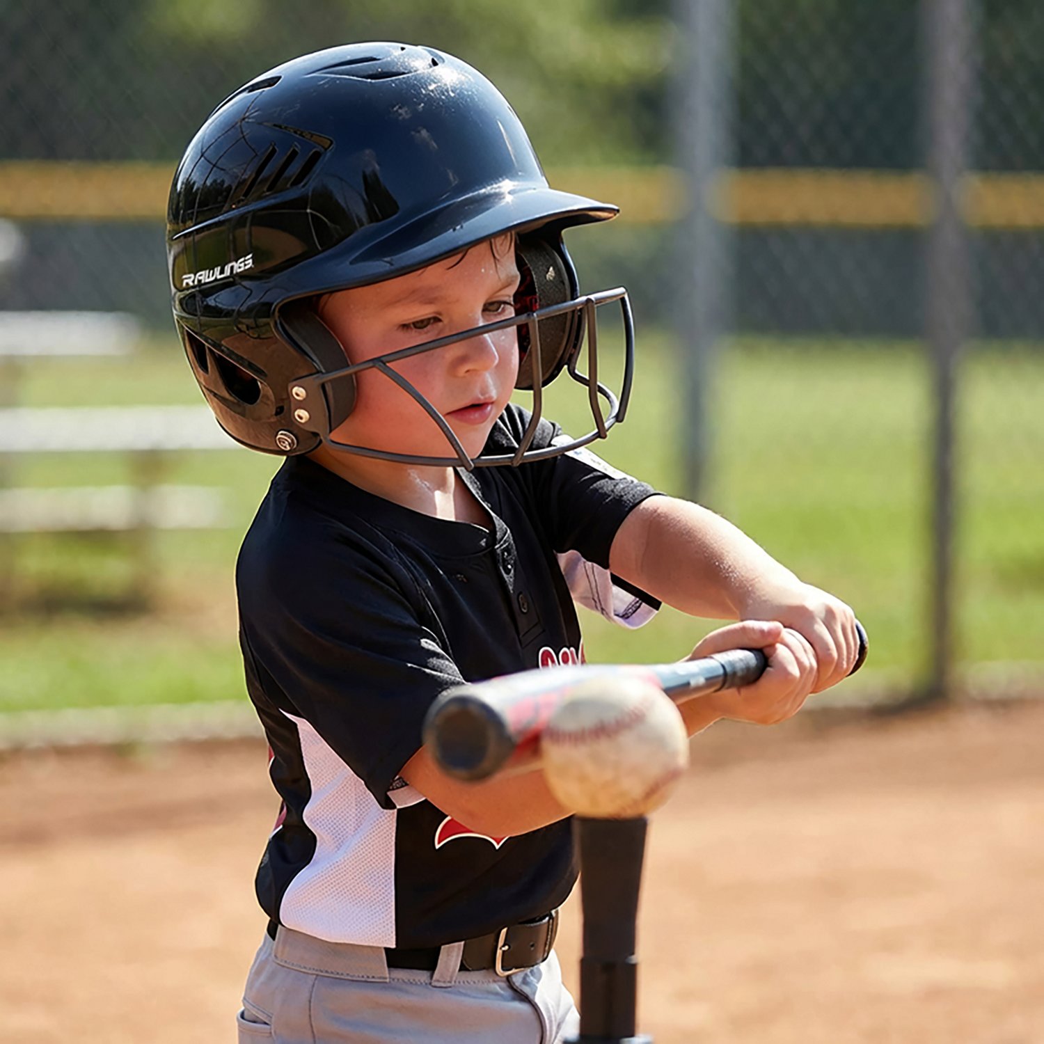Rawlings Youth MLB Authentic Style T-Ball Batting Helmet with Faceguard - view number 4