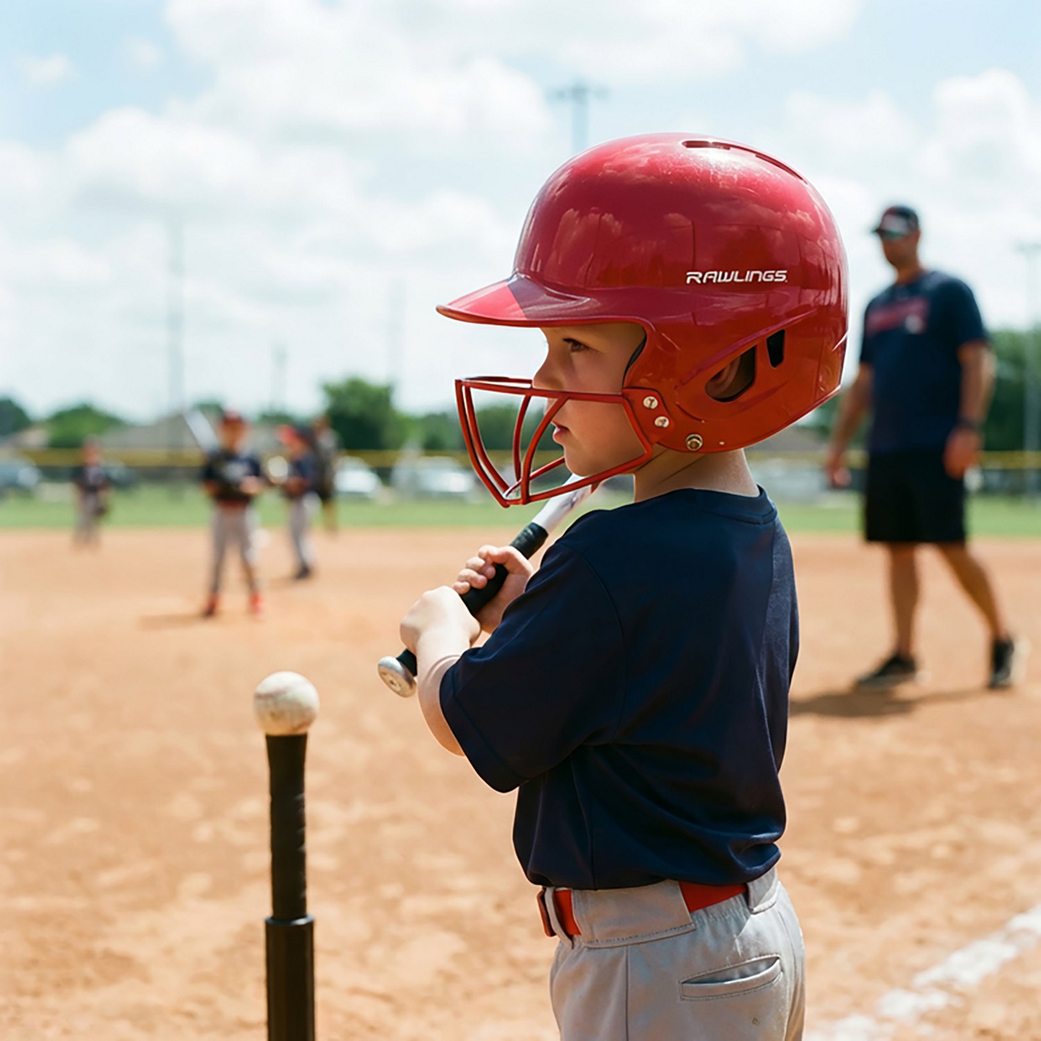 Rawlings Youth MLB Authentic Style T-Ball Batting Helmet with Faceguard - view number 5