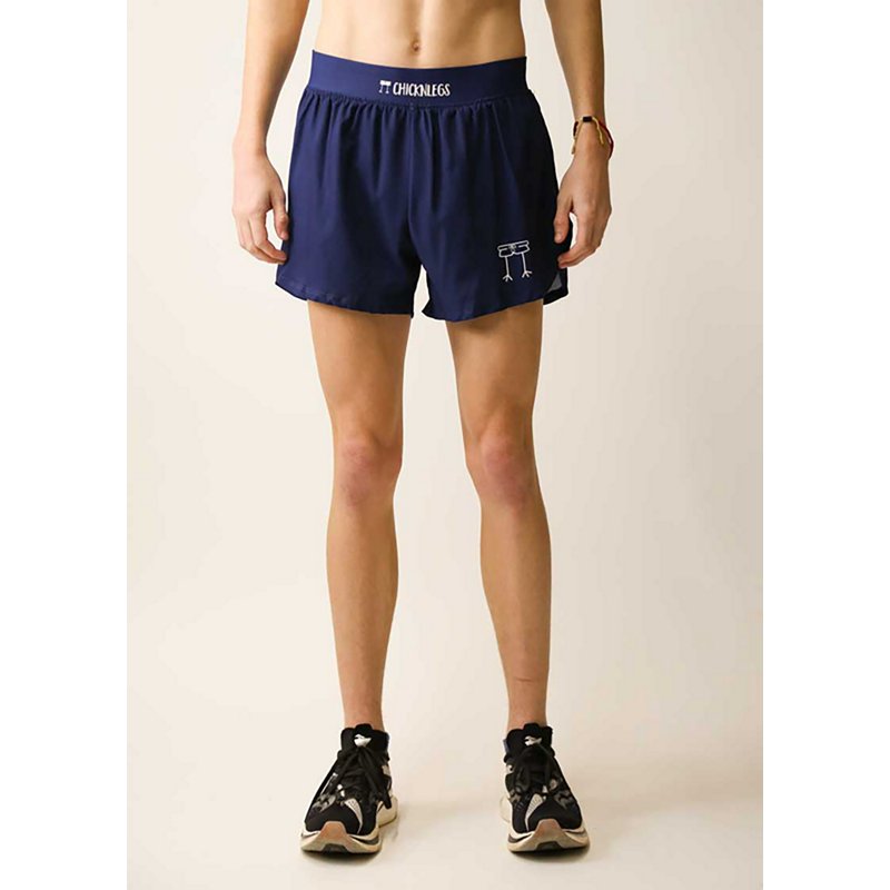 CHICKNLEGS Men's Navy Blue 4" Half Split Shorts, Size: M (4210-108-02)