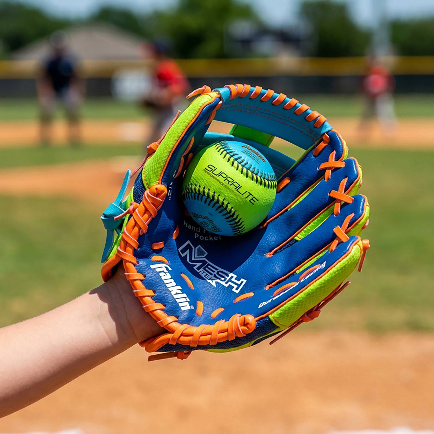 Franklin Youth Meshtek 9.5" T-ball Glove with Ball - view number 5
