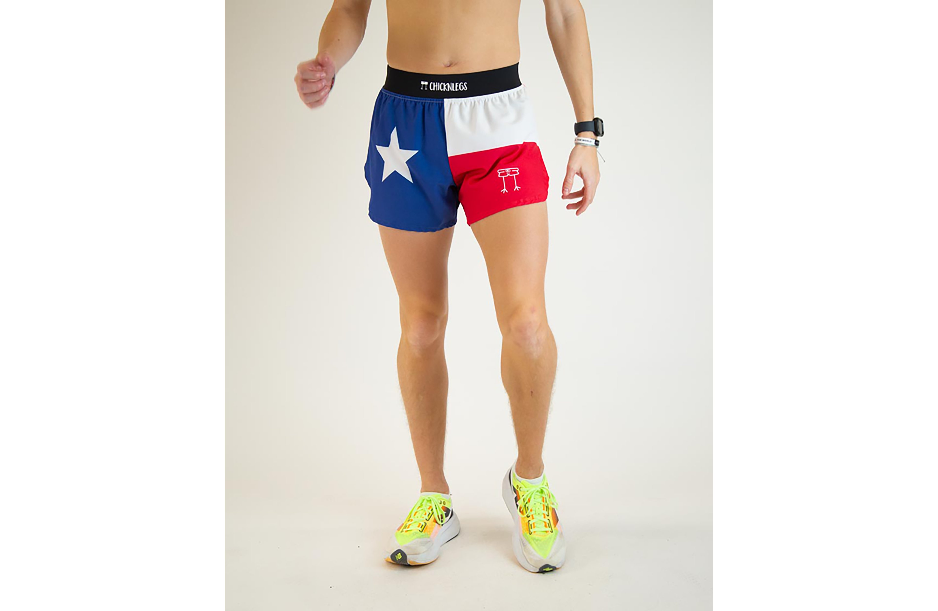 Chicknlegs Men's Texas Flag Half Split Shorts 4 in