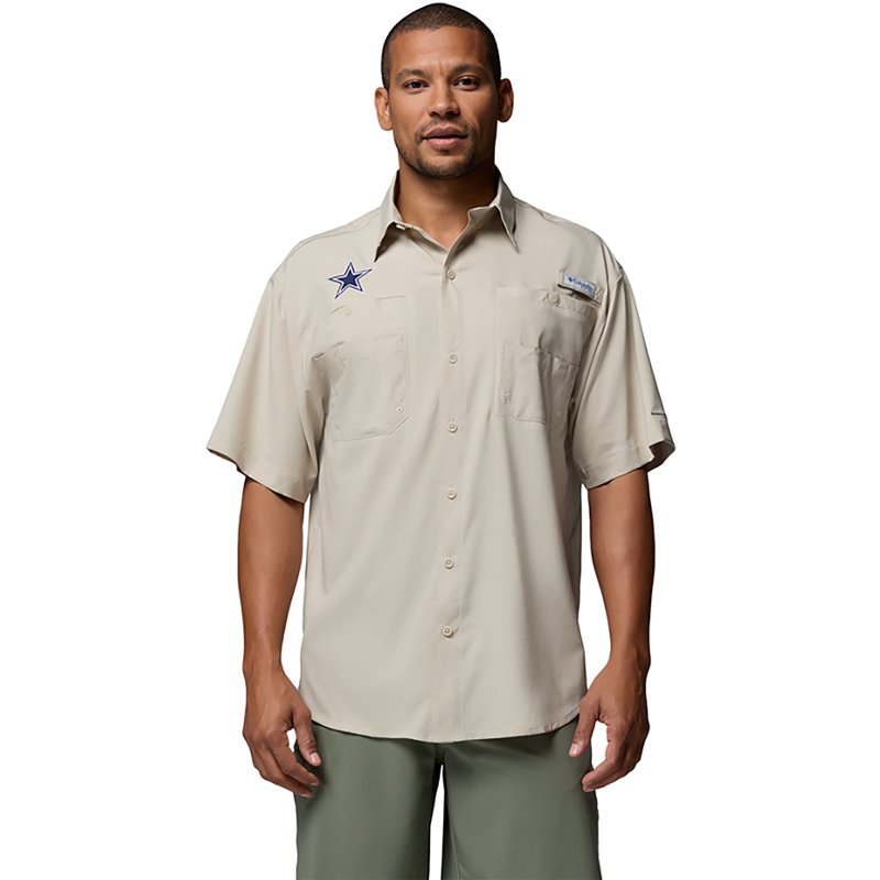 Columbia Men's Tan Dallas Cowboys Tamiami Omni-Shade Button-Down Shirt - Tan
