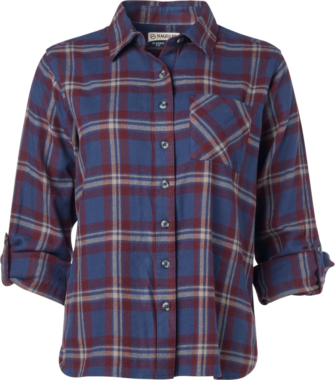 Magellan Outdoors Women's Willow Creek Plaid Long Sleeve Top