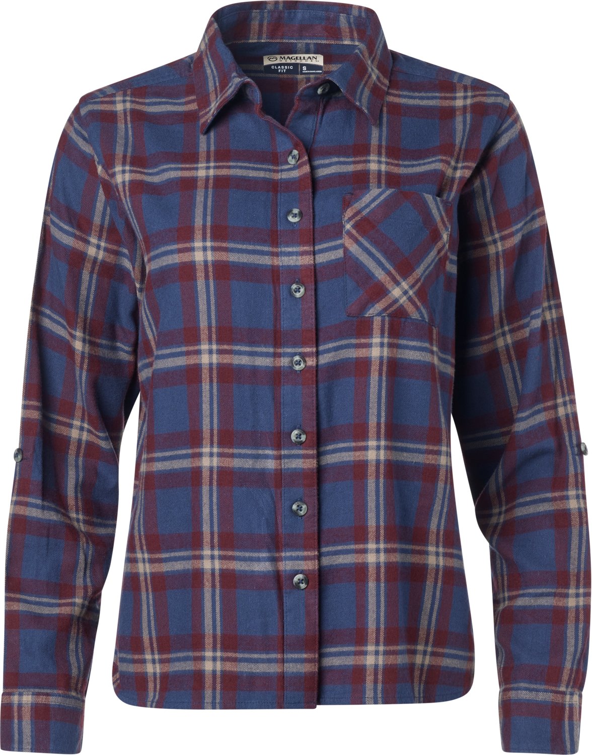 Magellan Outdoors Women's Willow Creek Plaid Long Sleeve Top