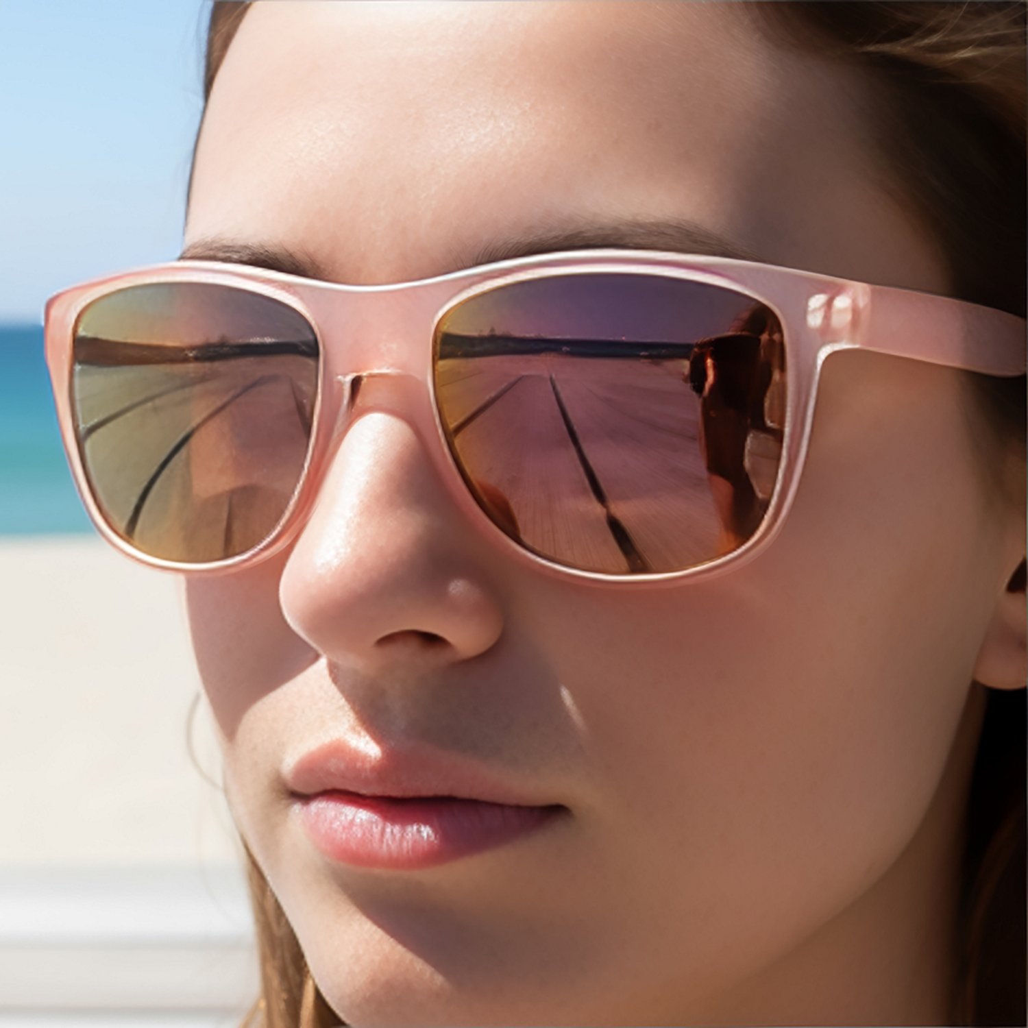 SOL PWR Peach Square Polarized Sunglasses                                                                                        - view number 2