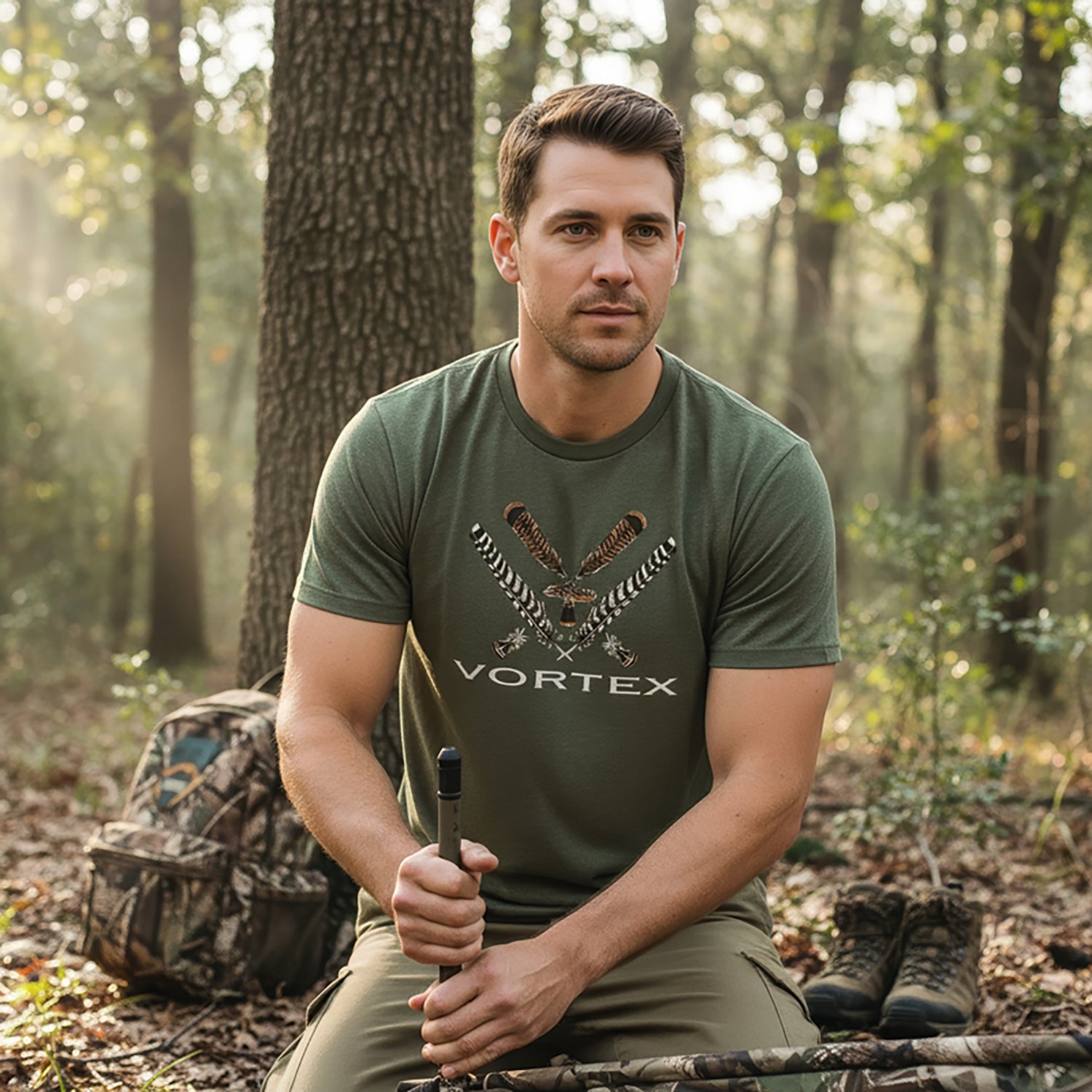 Vortex Men's Turkey Feather Core Logo Short Sleeve T-shirt - view number 3