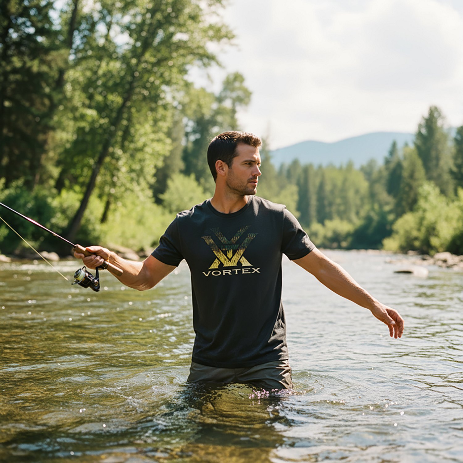 Vortex Men's Bass Core Logo Short Sleeve T-shirt - view number 3