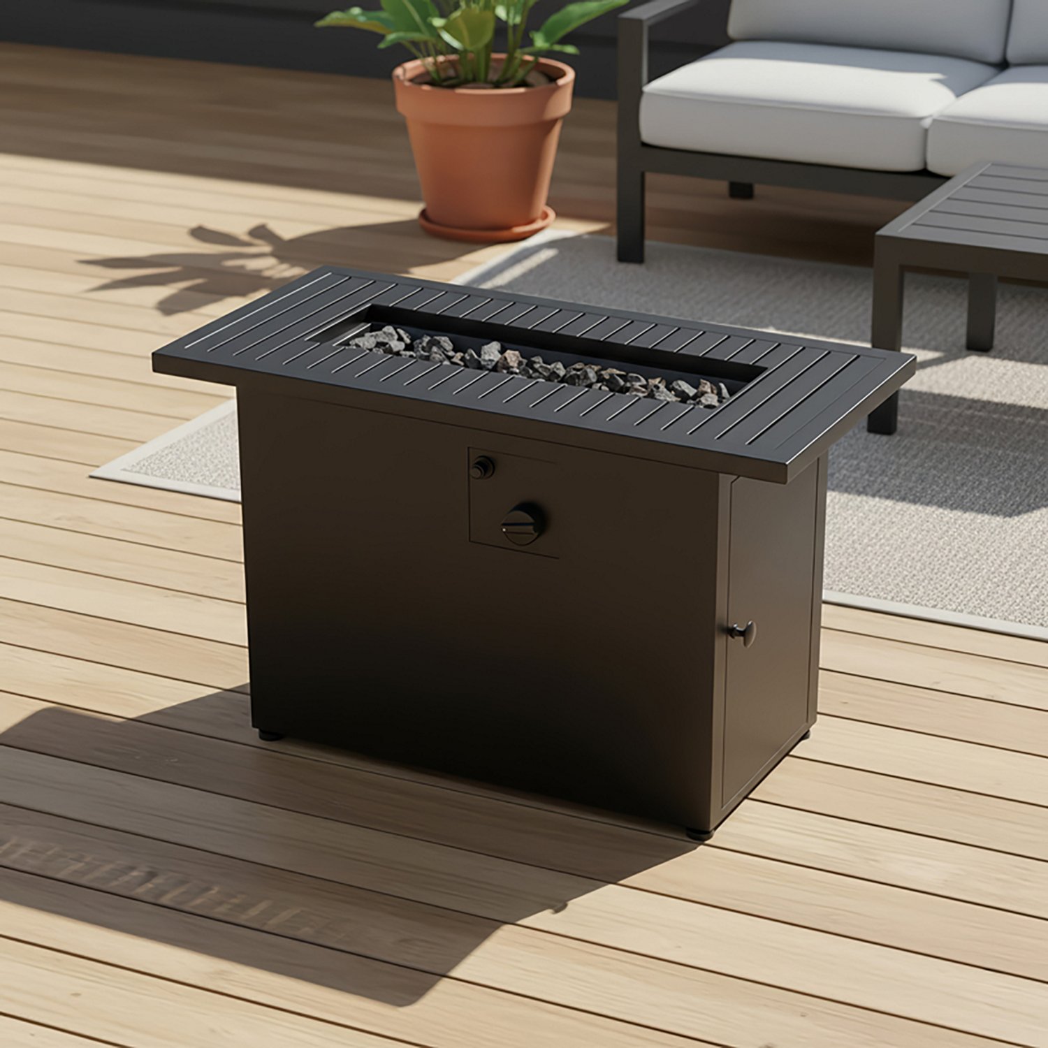 Mosaic Livingston Rectangular Gas Firepit Table - view number 3