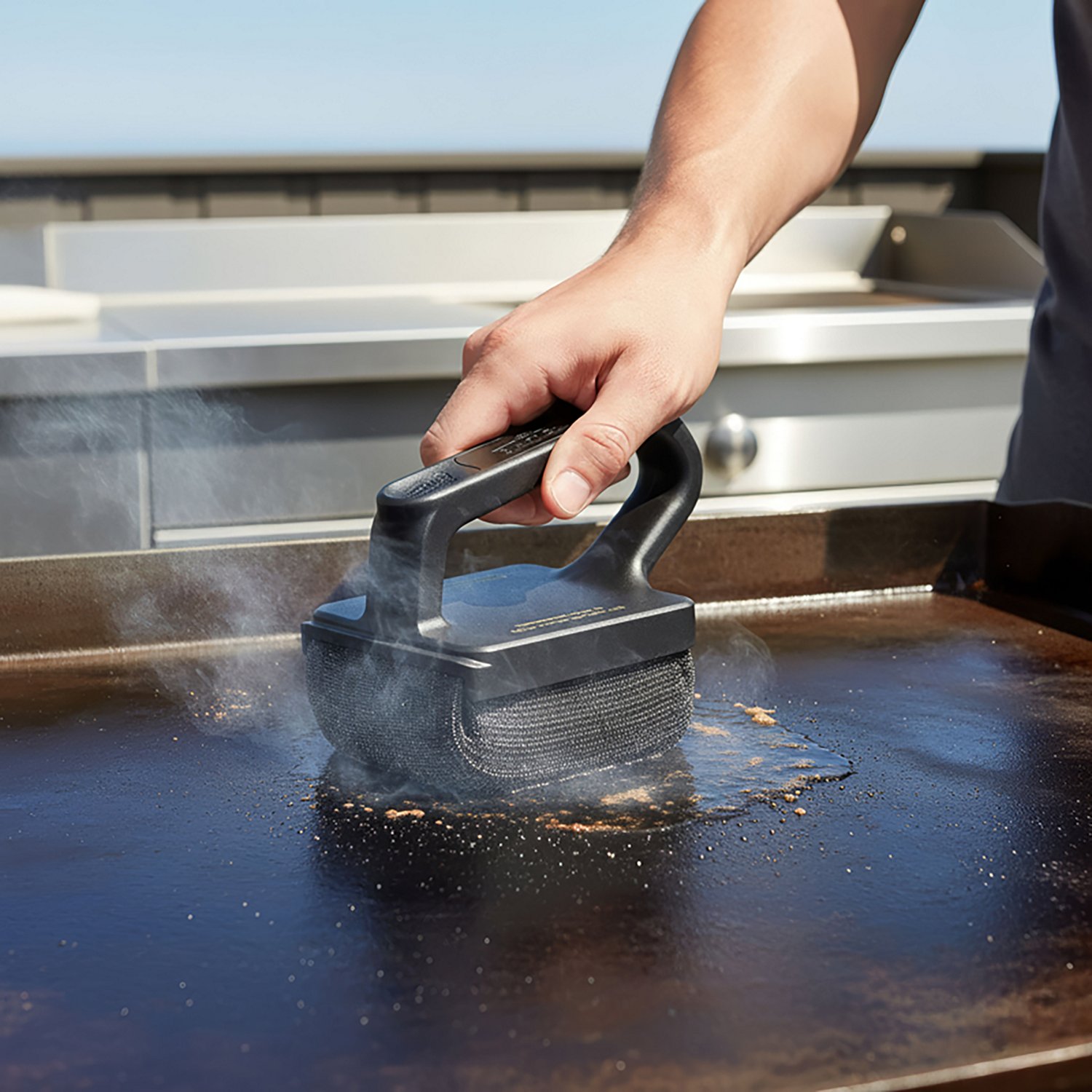 Mr. Bar-B-Q Bristle Free XL Griddle Steam Clean Brush Powered By Scrub Daddy