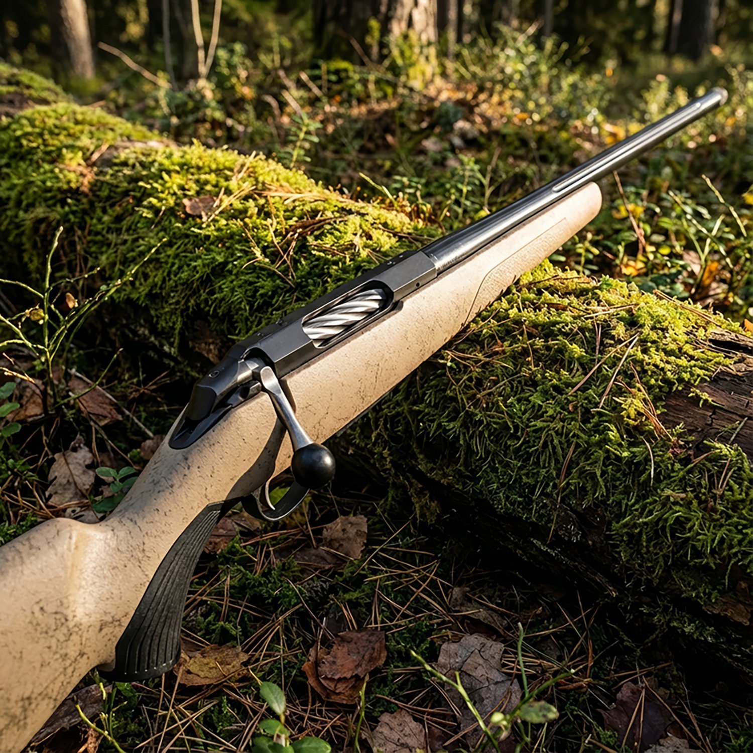 Tikka T3x Lite 7mm Rem Mag Bolt-Action 24.30" Tan/Black Threaded Rifle - view number 2