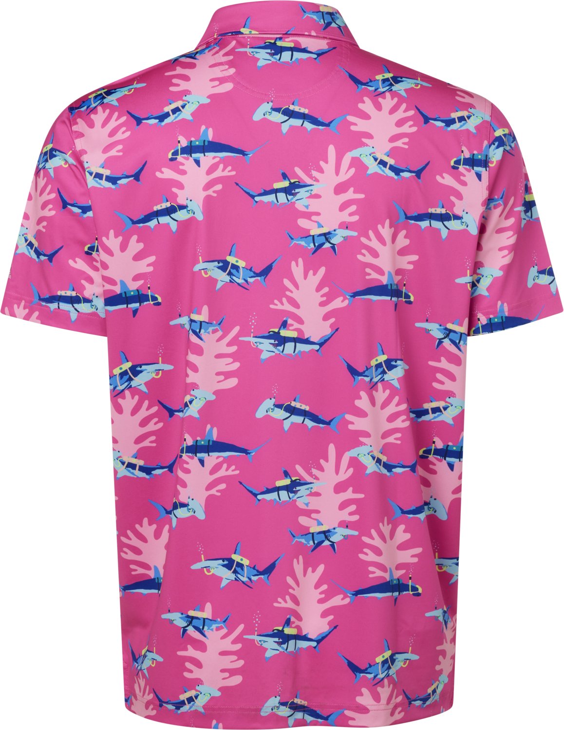 Chubbies Men's The Great Pink Shark Performance Polo Shirt - view number 6