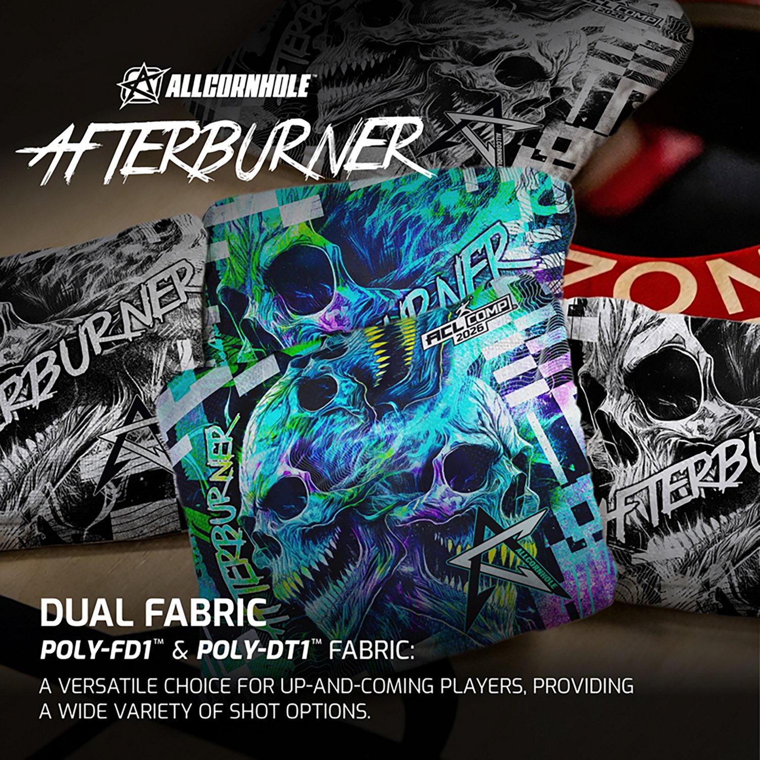 American Cornhole League Comp Grey Afterburner Cornhole Bags - view number 2