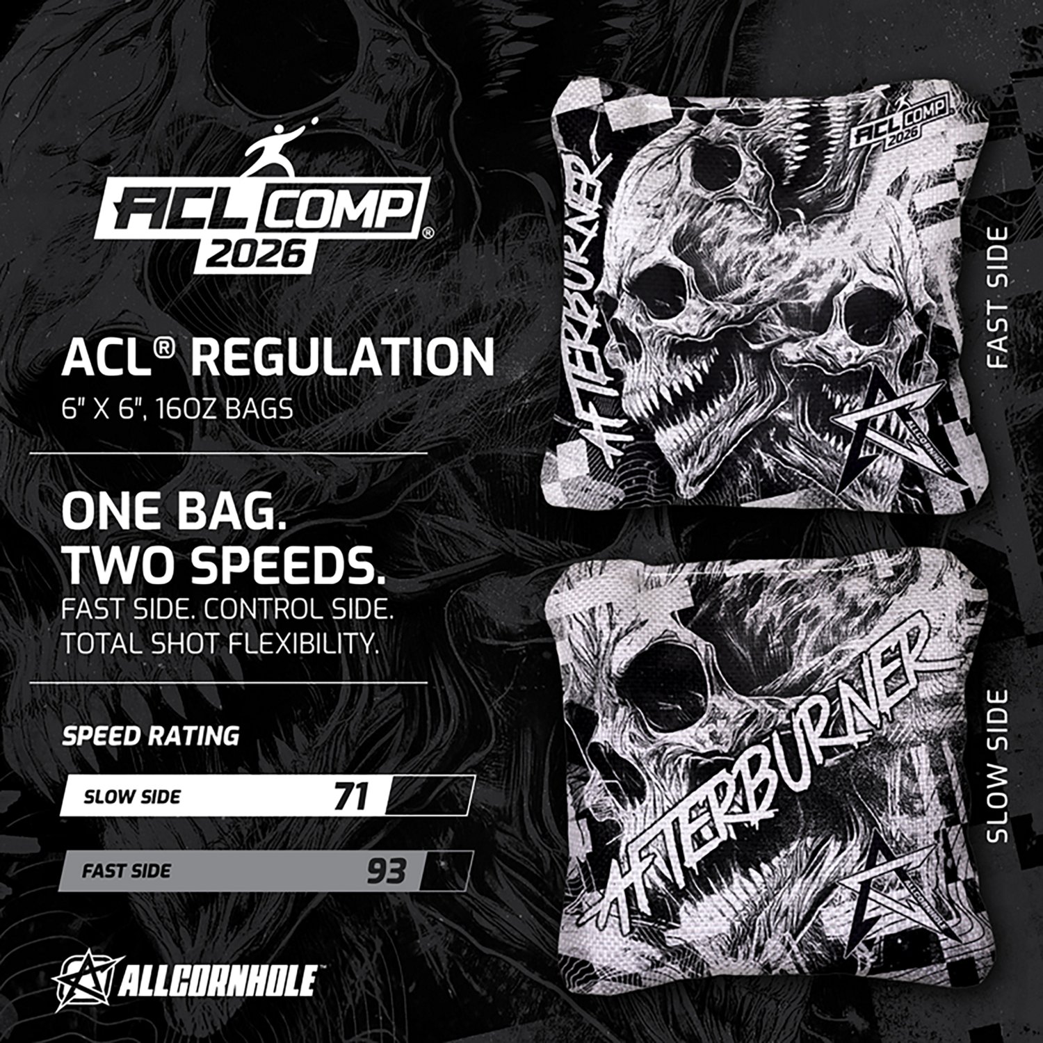 American Cornhole League Comp Grey Afterburner Cornhole Bags - view number 3