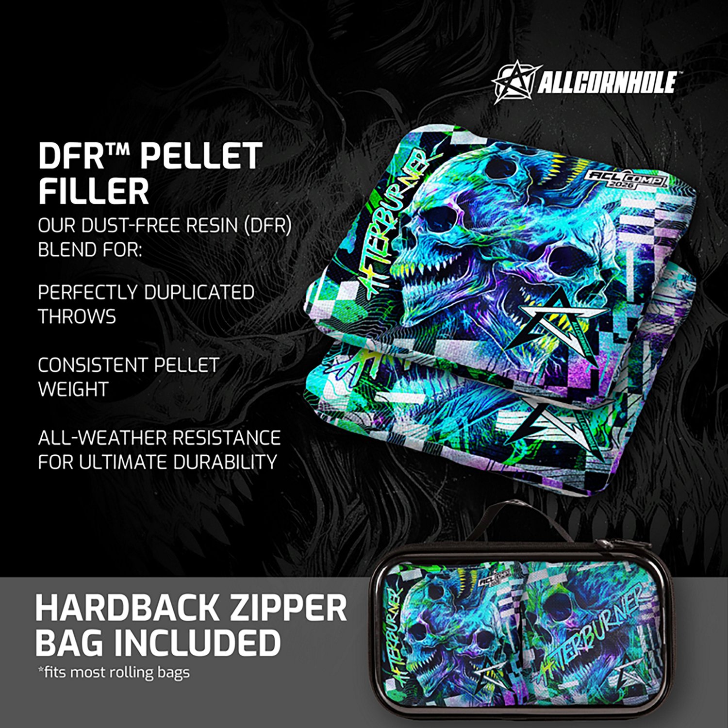 American Cornhole League Comp Grey Afterburner Cornhole Bags - view number 4