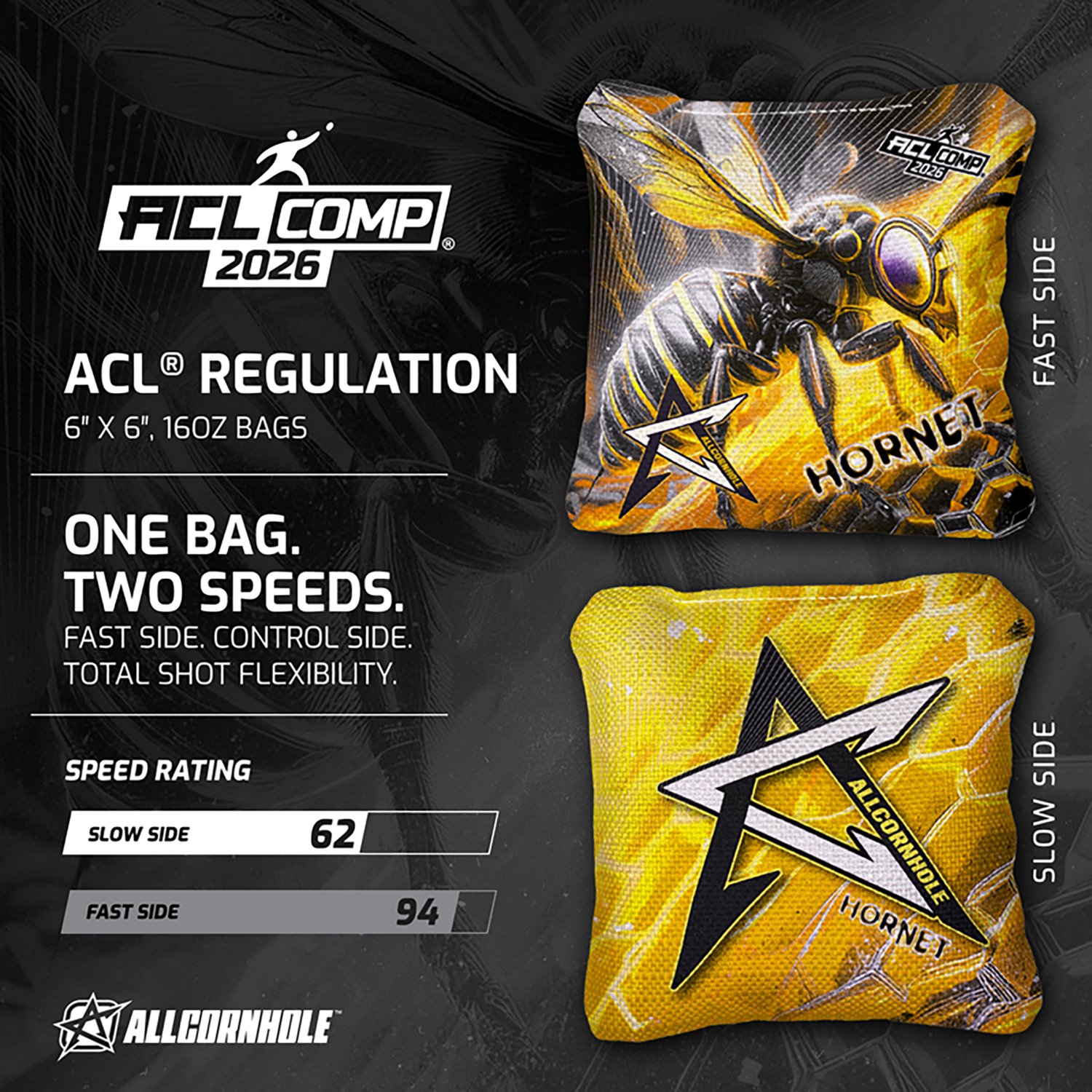 American Cornhole League Comp Bag Purple Hornet Cornhole Bags - view number 3