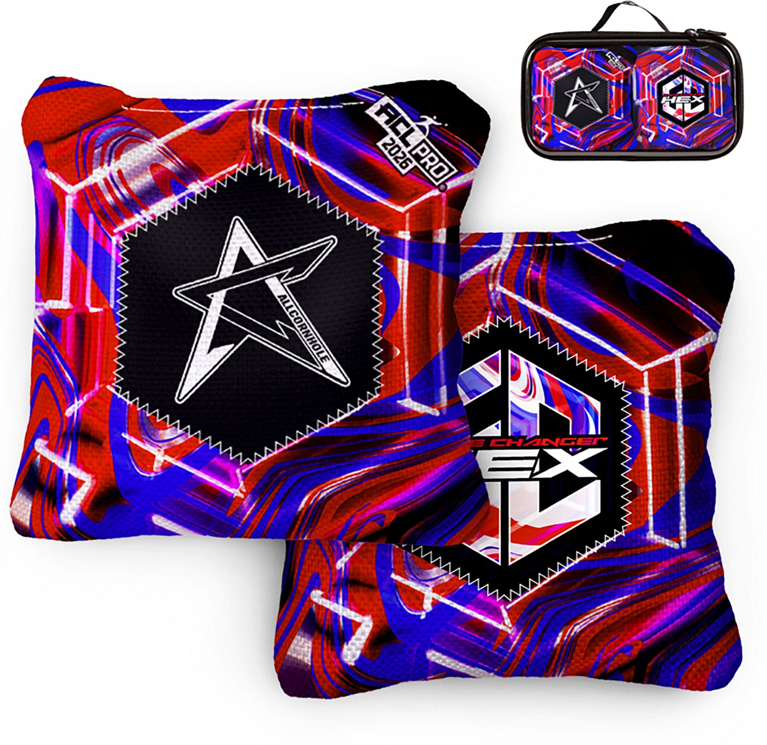 American Cornhole League Pro Gamechanger Hex Patriotic Cornhole Bags