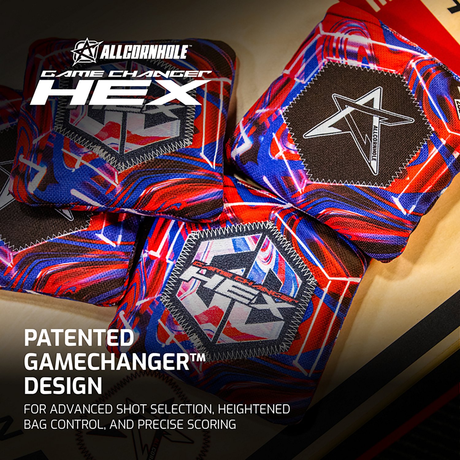 American Cornhole League Pro Gamechanger Hex Patriotic Cornhole Bags - view number 2