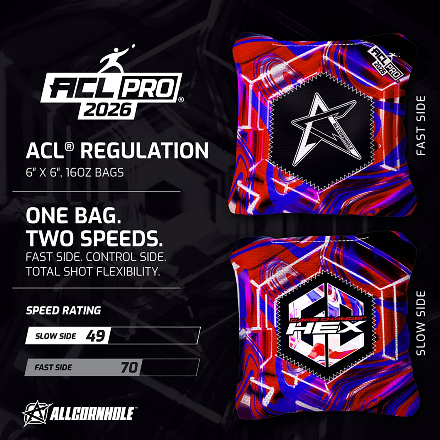 American Cornhole League Pro Gamechanger Hex Patriotic Cornhole Bags - view number 3