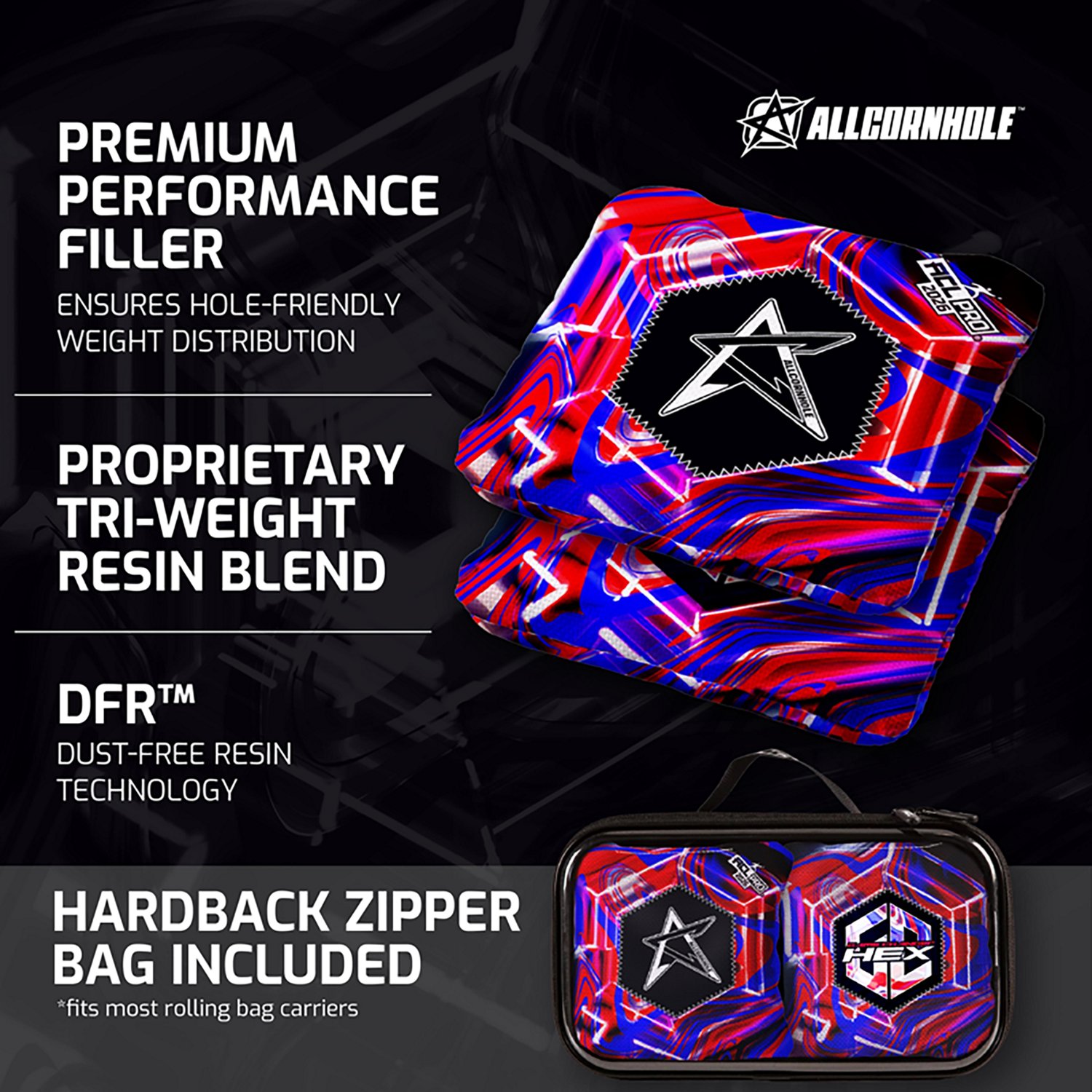 American Cornhole League Pro Gamechanger Hex Patriotic Cornhole Bags - view number 4